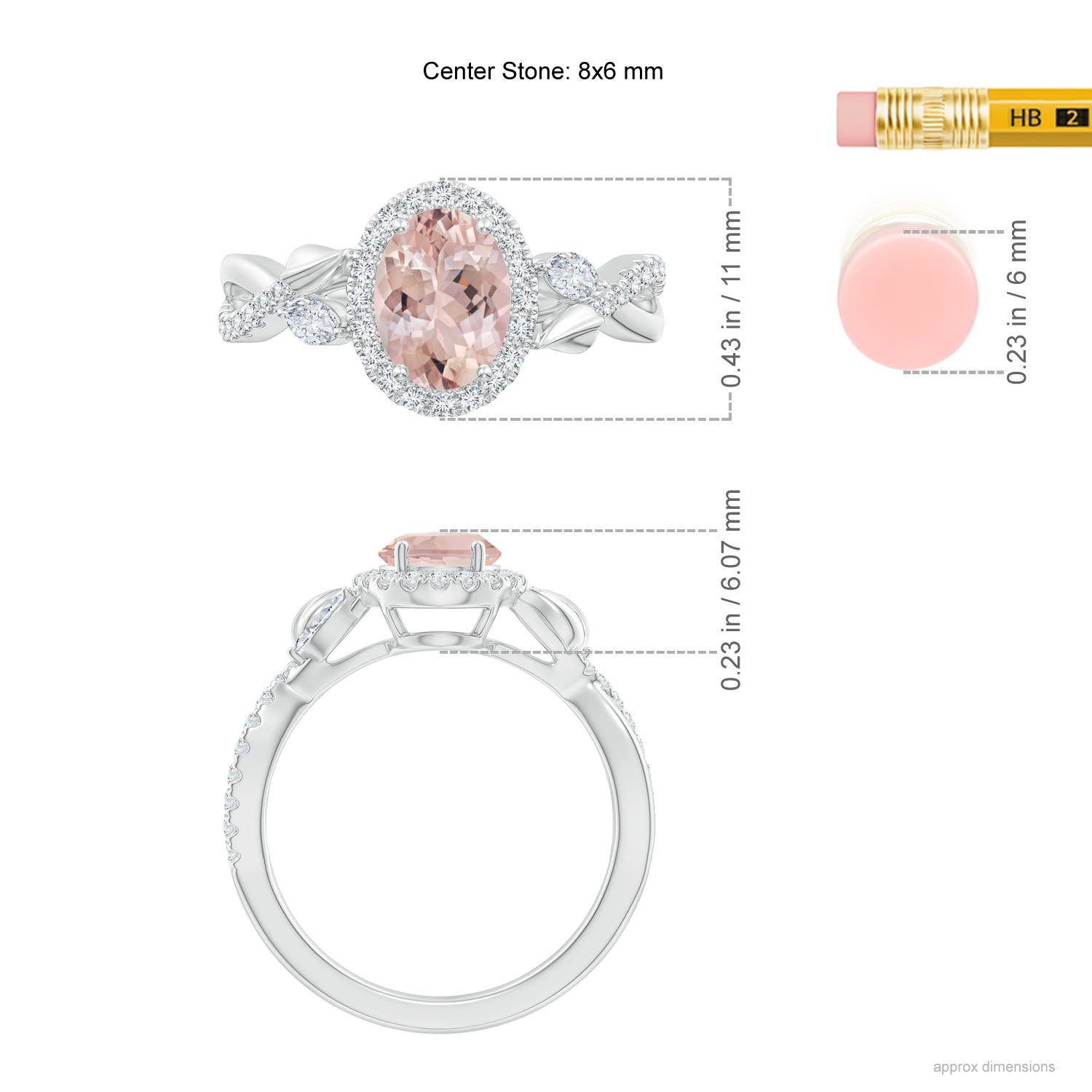 AA - Morganite / 1.52 CT / 14 KT White Gold