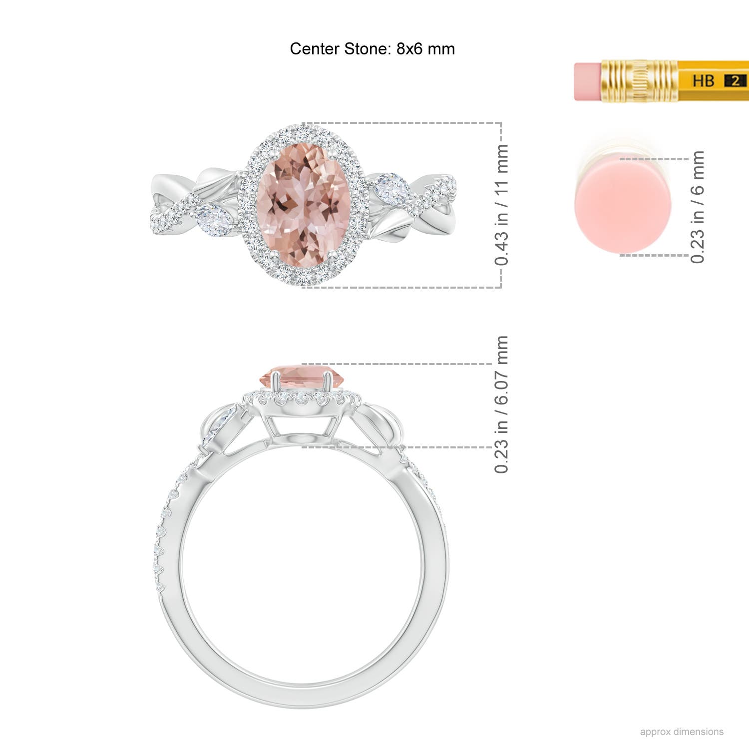 AAA - Morganite / 1.52 CT / 14 KT White Gold