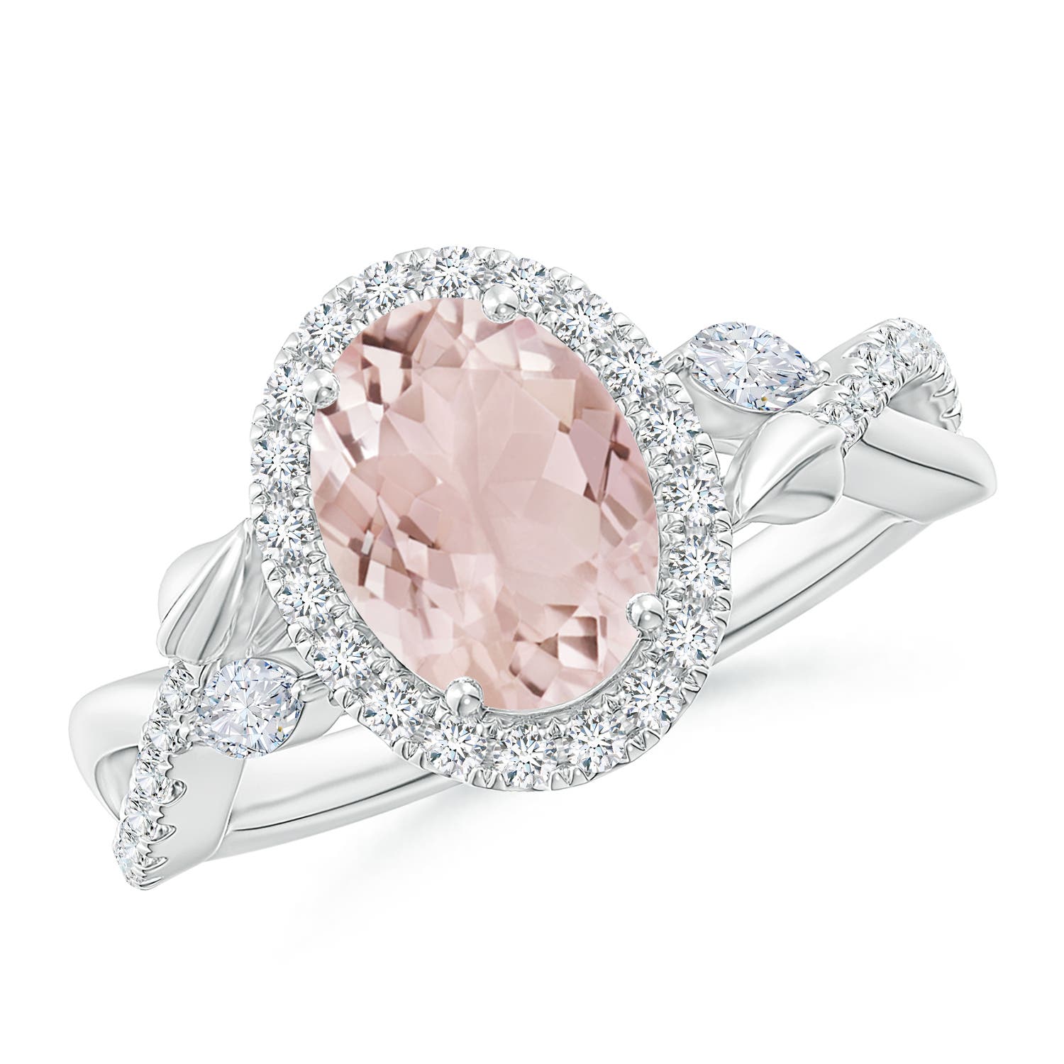 A - Morganite / 2.11 CT / 14 KT White Gold