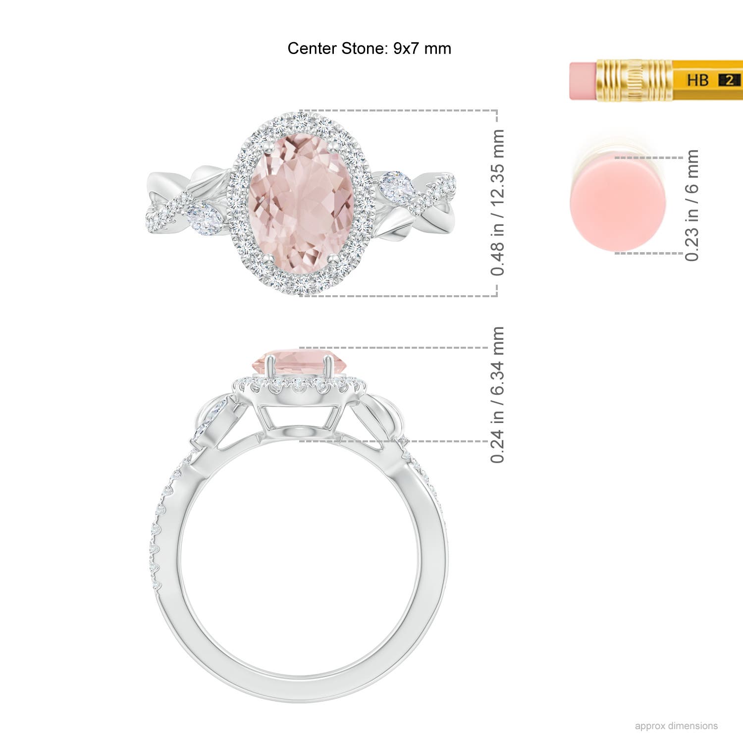 A - Morganite / 2.11 CT / 14 KT White Gold