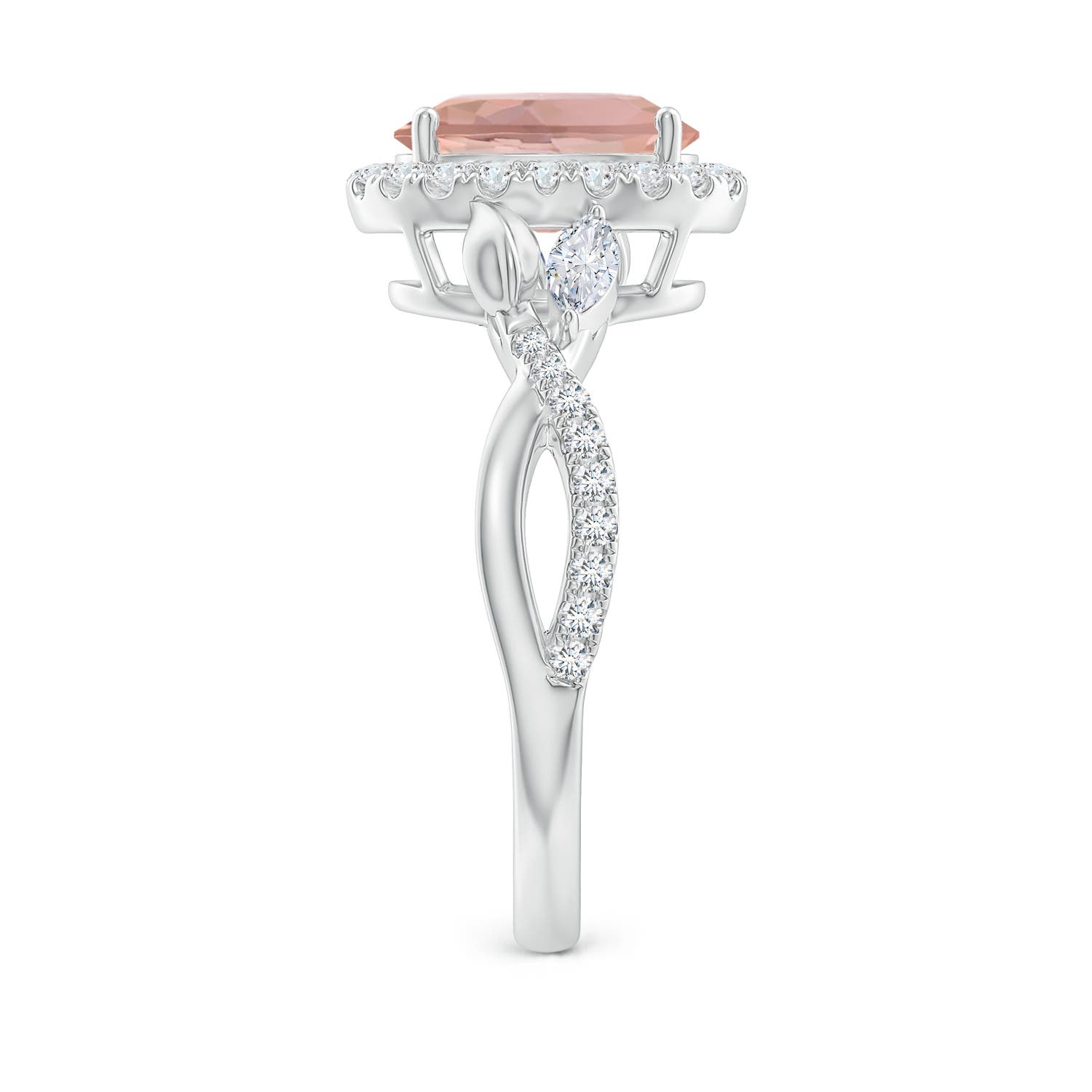 AAAA - Morganite / 2.11 CT / 14 KT White Gold