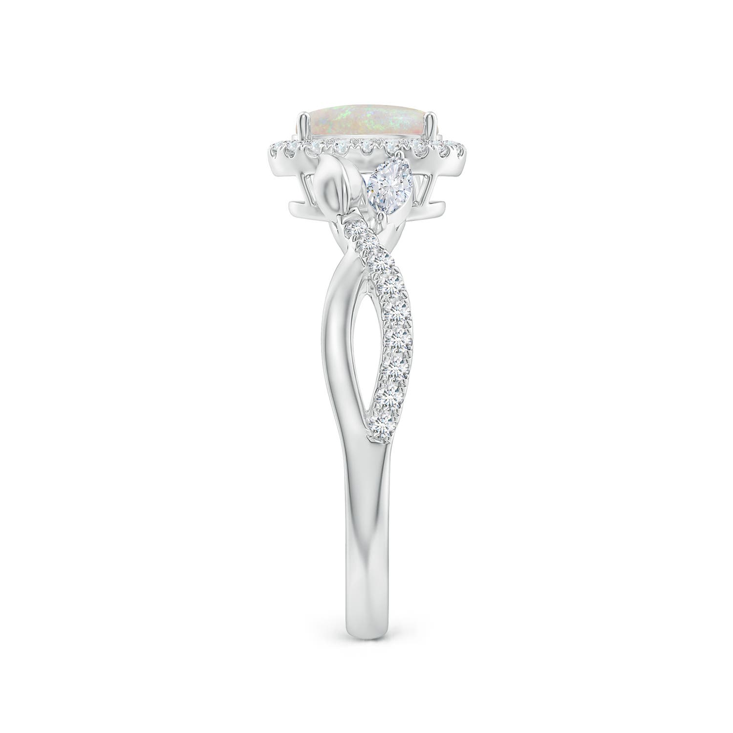 AA - Opal / 0.85 CT / 14 KT White Gold