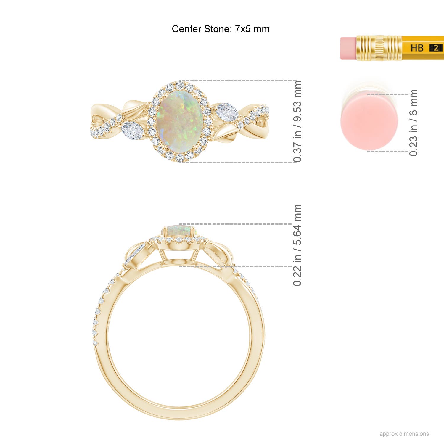 AAA - Opal / 0.85 CT / 14 KT Yellow Gold