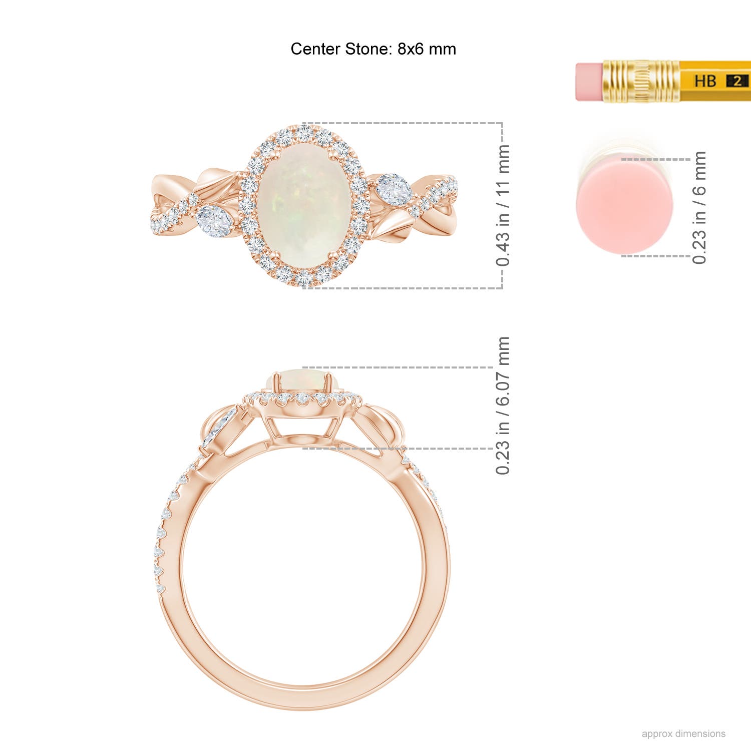 A - Opal / 1.22 CT / 14 KT Rose Gold