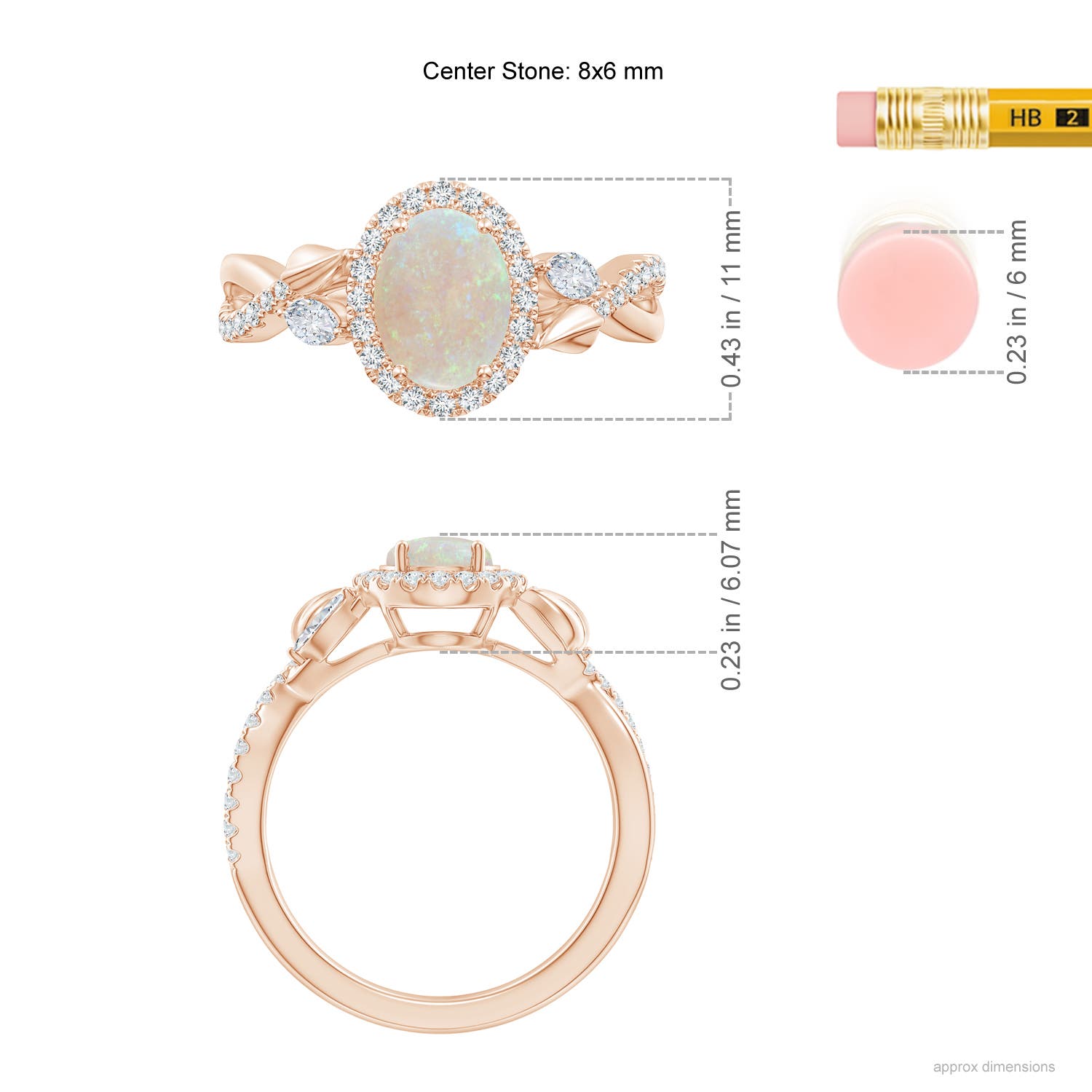 AA - Opal / 1.22 CT / 14 KT Rose Gold