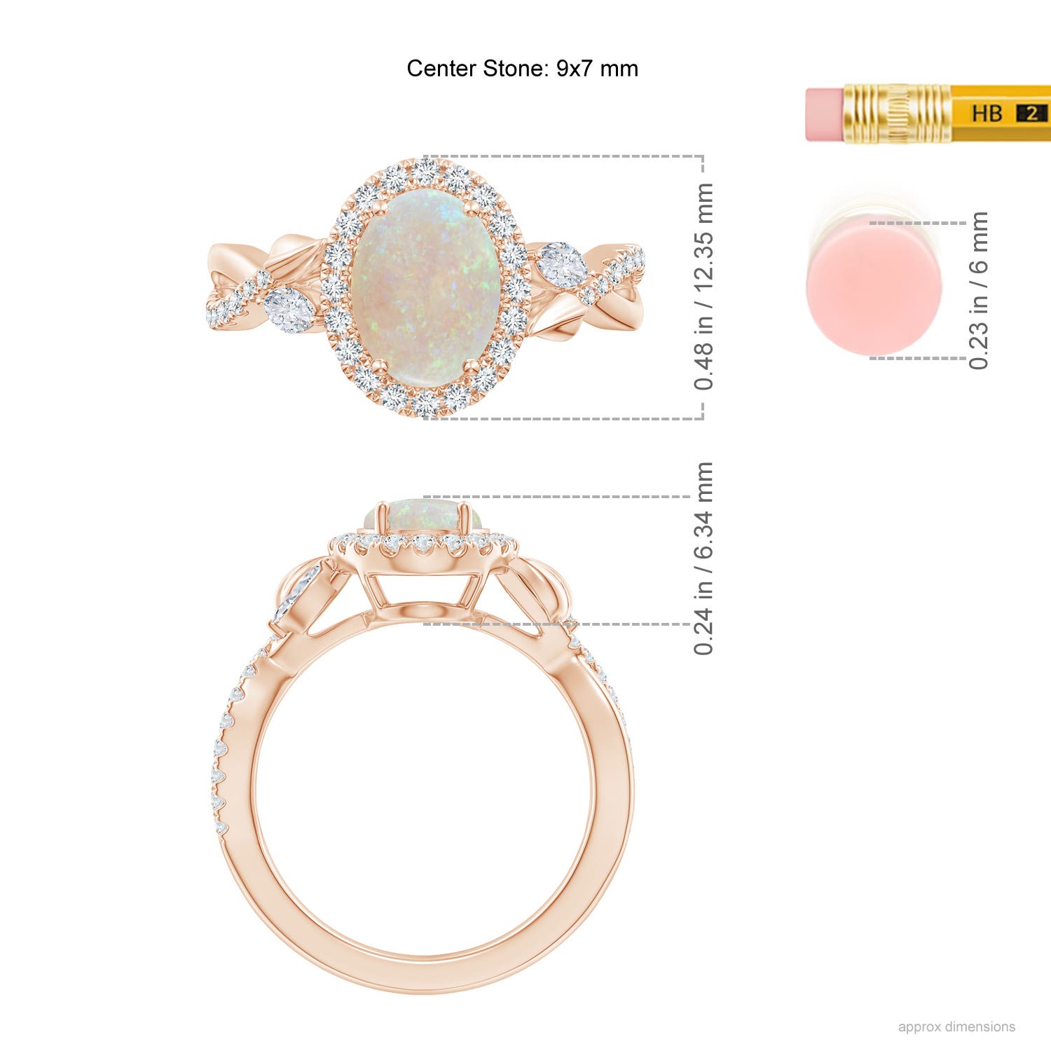 AA - Opal / 1.58 CT / 14 KT Rose Gold