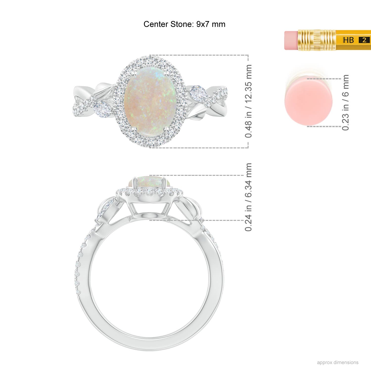 AA - Opal / 1.58 CT / 14 KT White Gold