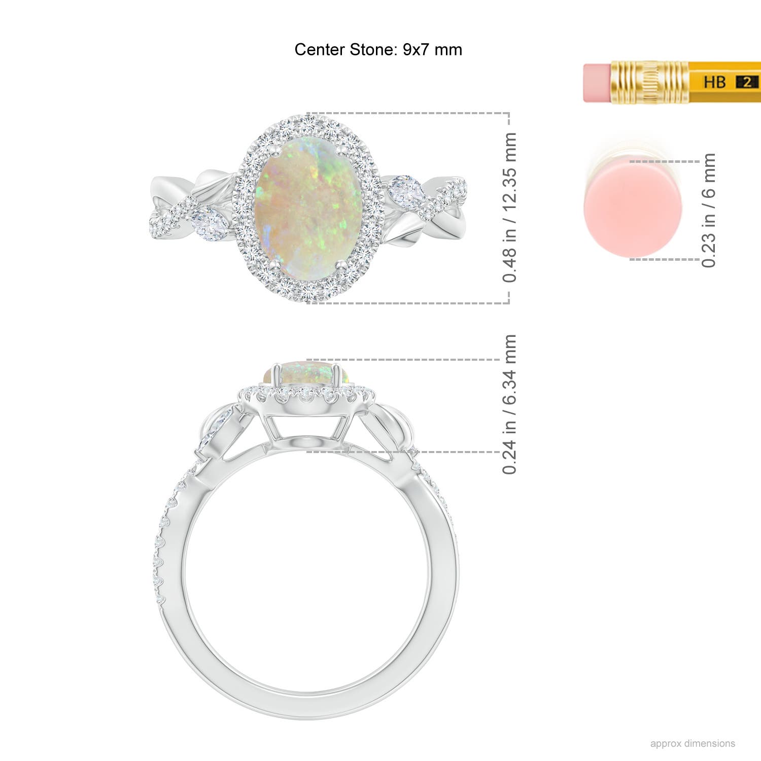 AAA - Opal / 1.58 CT / 14 KT White Gold