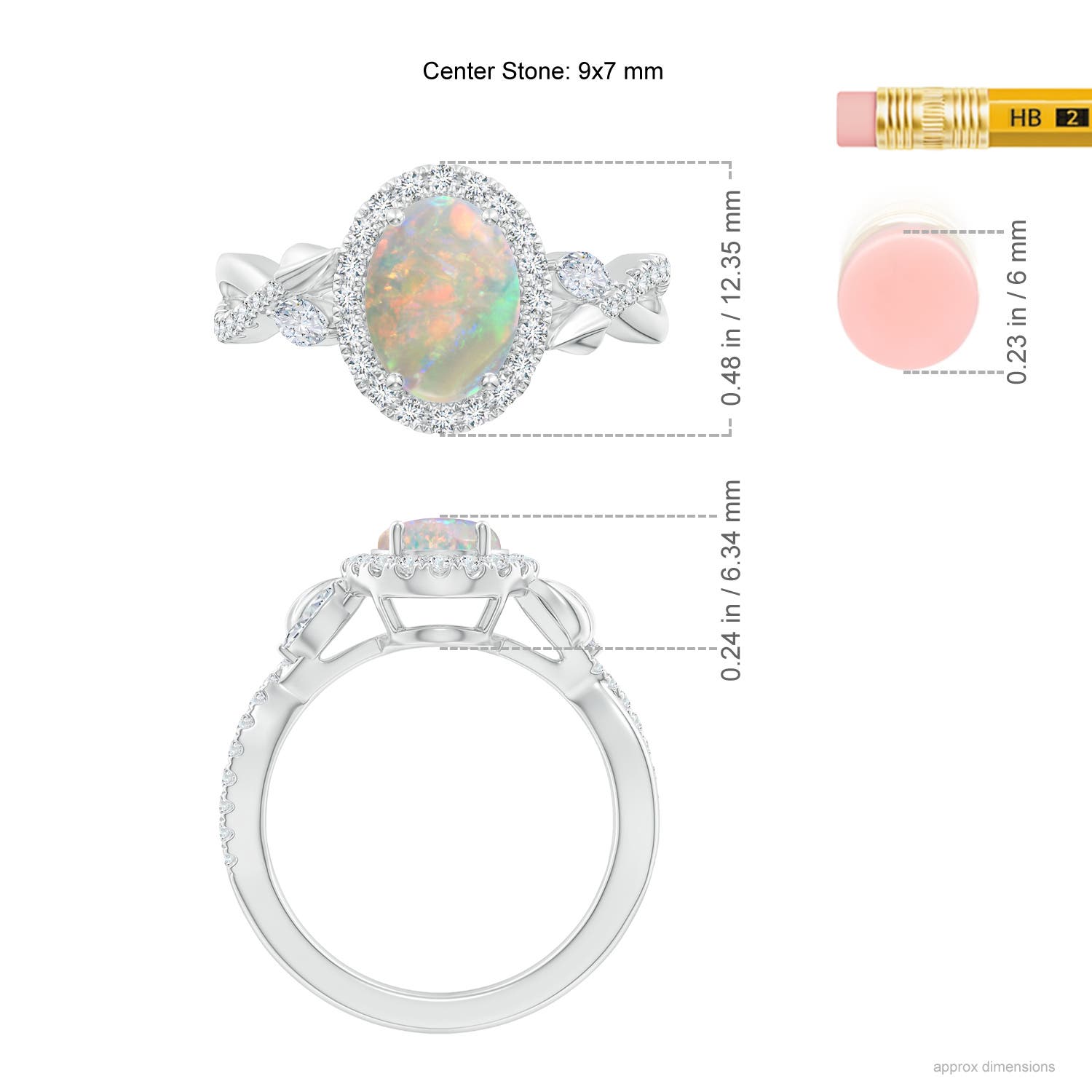 AAAA - Opal / 1.58 CT / 14 KT White Gold