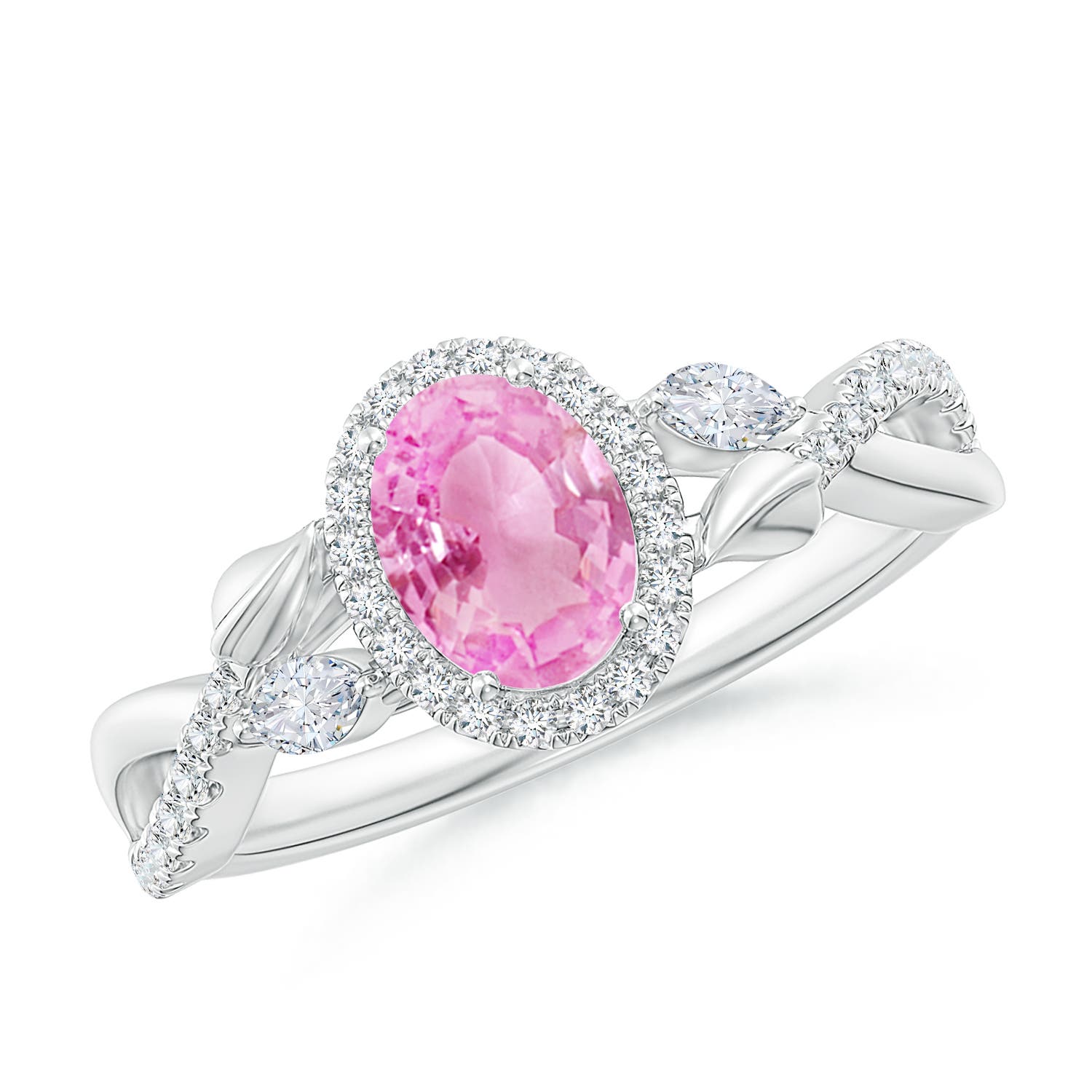 A - Pink Sapphire / 1.37 CT / 14 KT White Gold