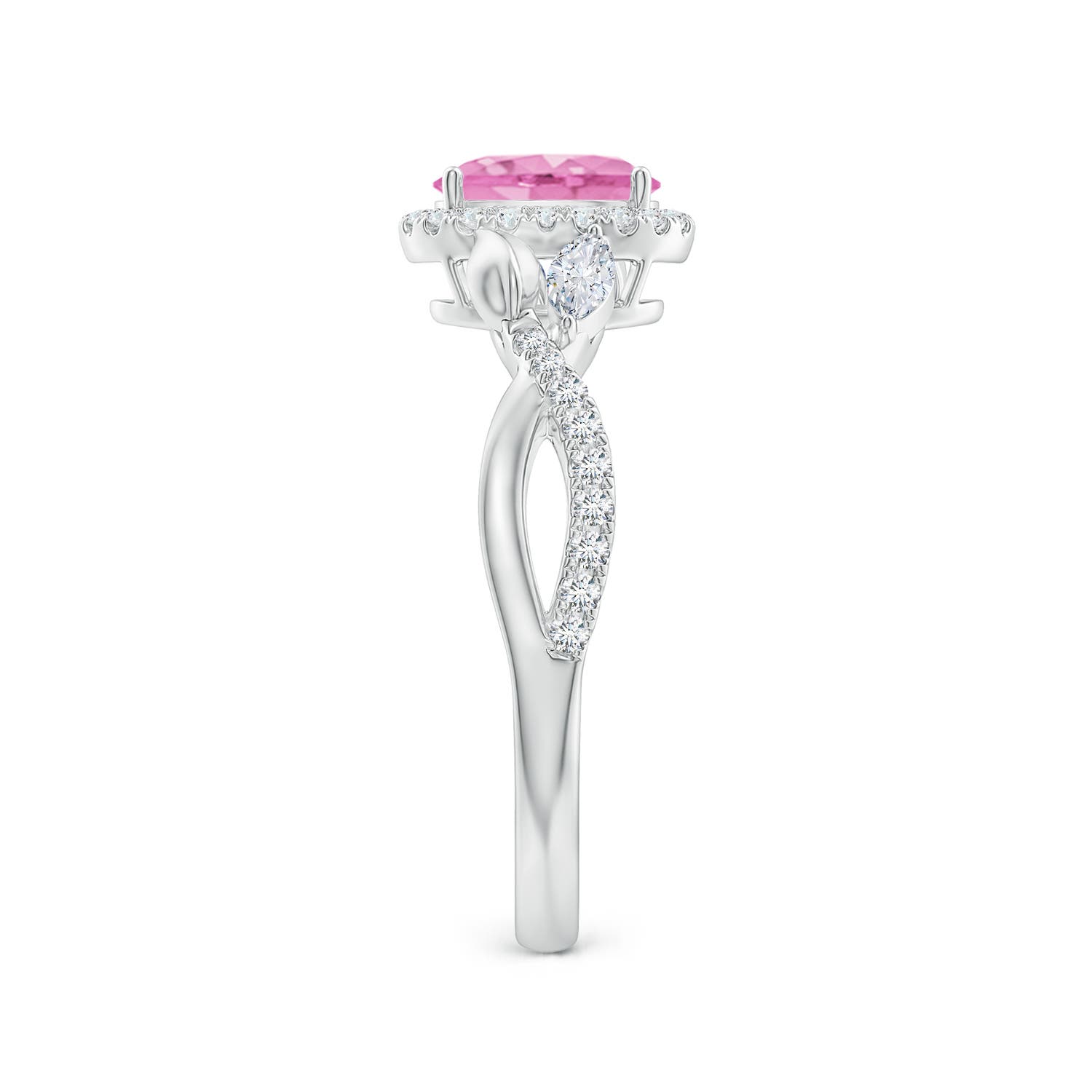 A - Pink Sapphire / 1.37 CT / 14 KT White Gold