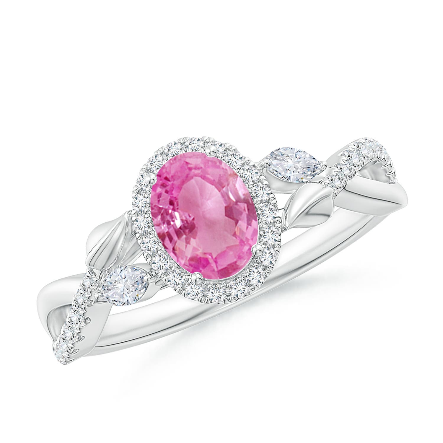 AA - Pink Sapphire / 1.37 CT / 14 KT White Gold