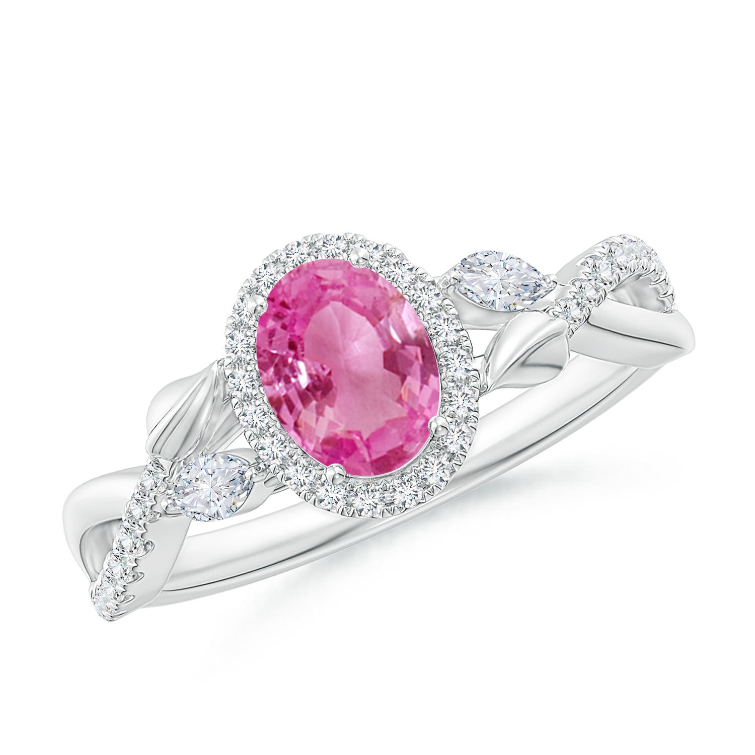 AAA - Pink Sapphire / 1.37 CT / 14 KT White Gold