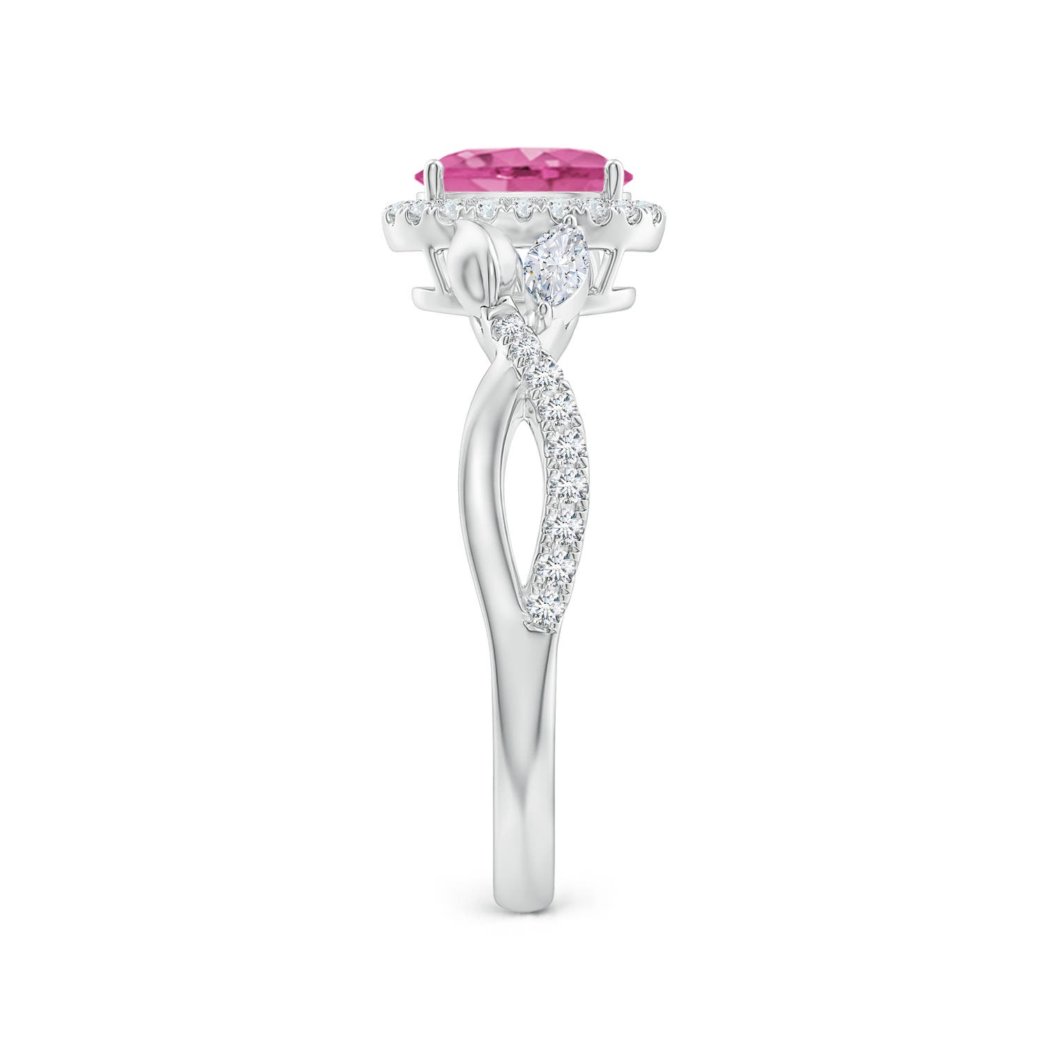 AAA - Pink Sapphire / 1.37 CT / 14 KT White Gold