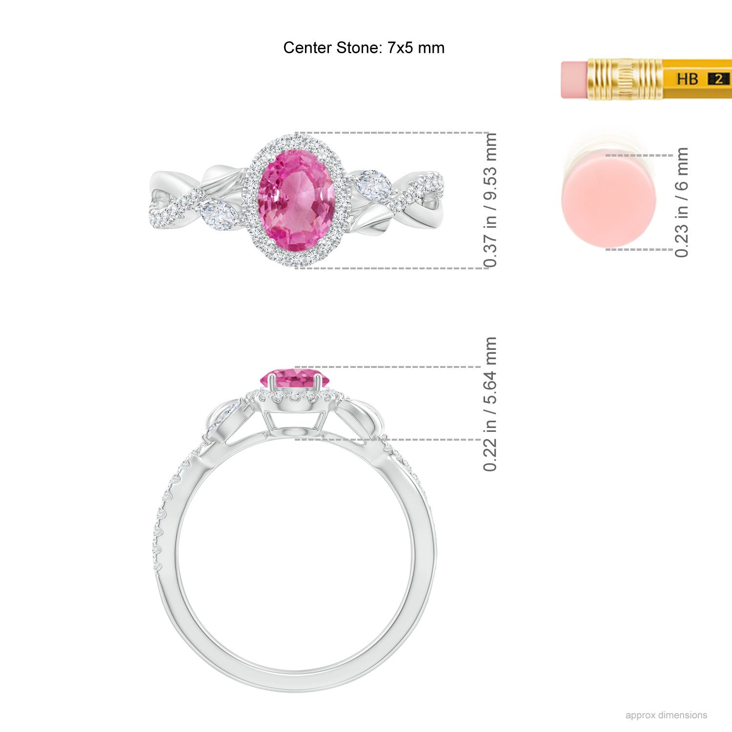 AAA - Pink Sapphire / 1.37 CT / 14 KT White Gold