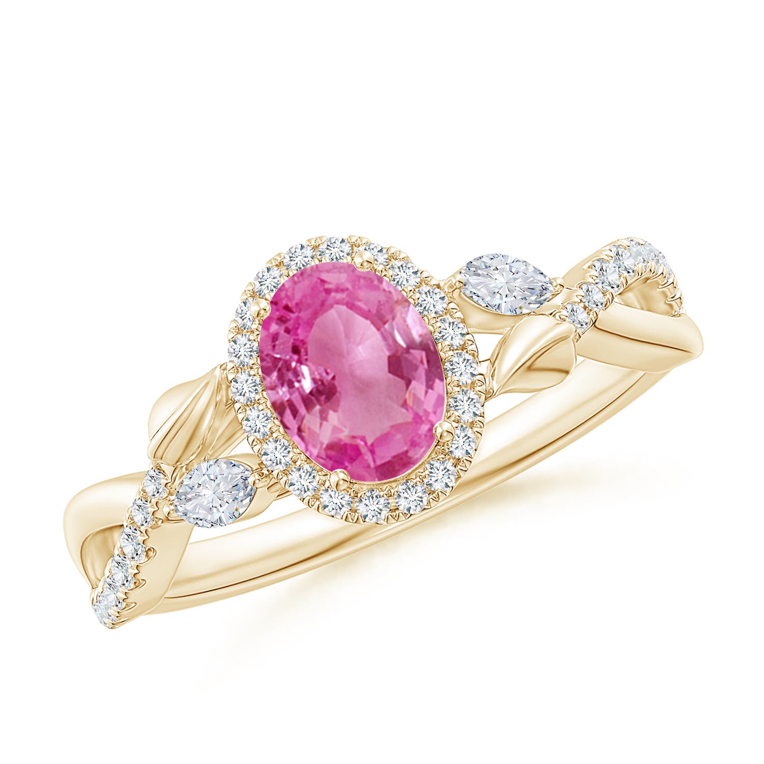 AAA - Pink Sapphire / 1.37 CT / 14 KT Yellow Gold