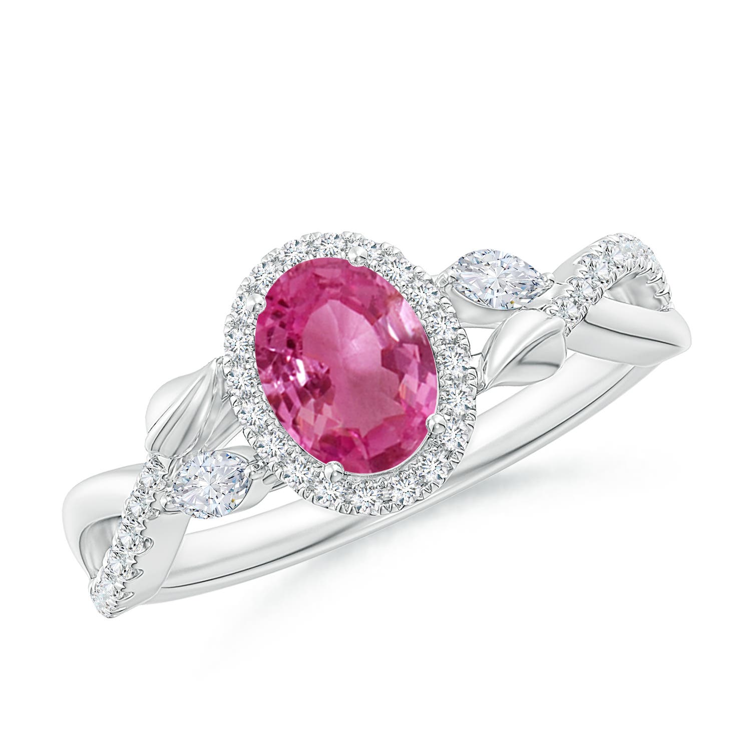 AAAA - Pink Sapphire / 1.37 CT / 14 KT White Gold