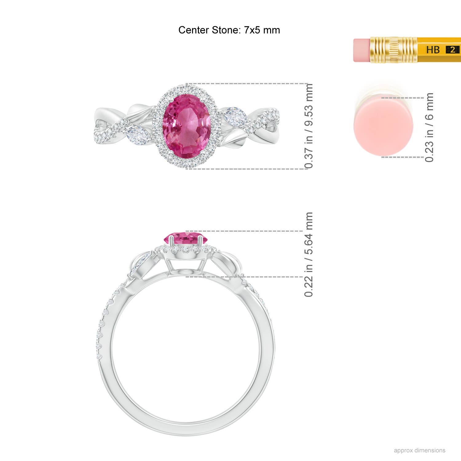 AAAA - Pink Sapphire / 1.37 CT / 14 KT White Gold