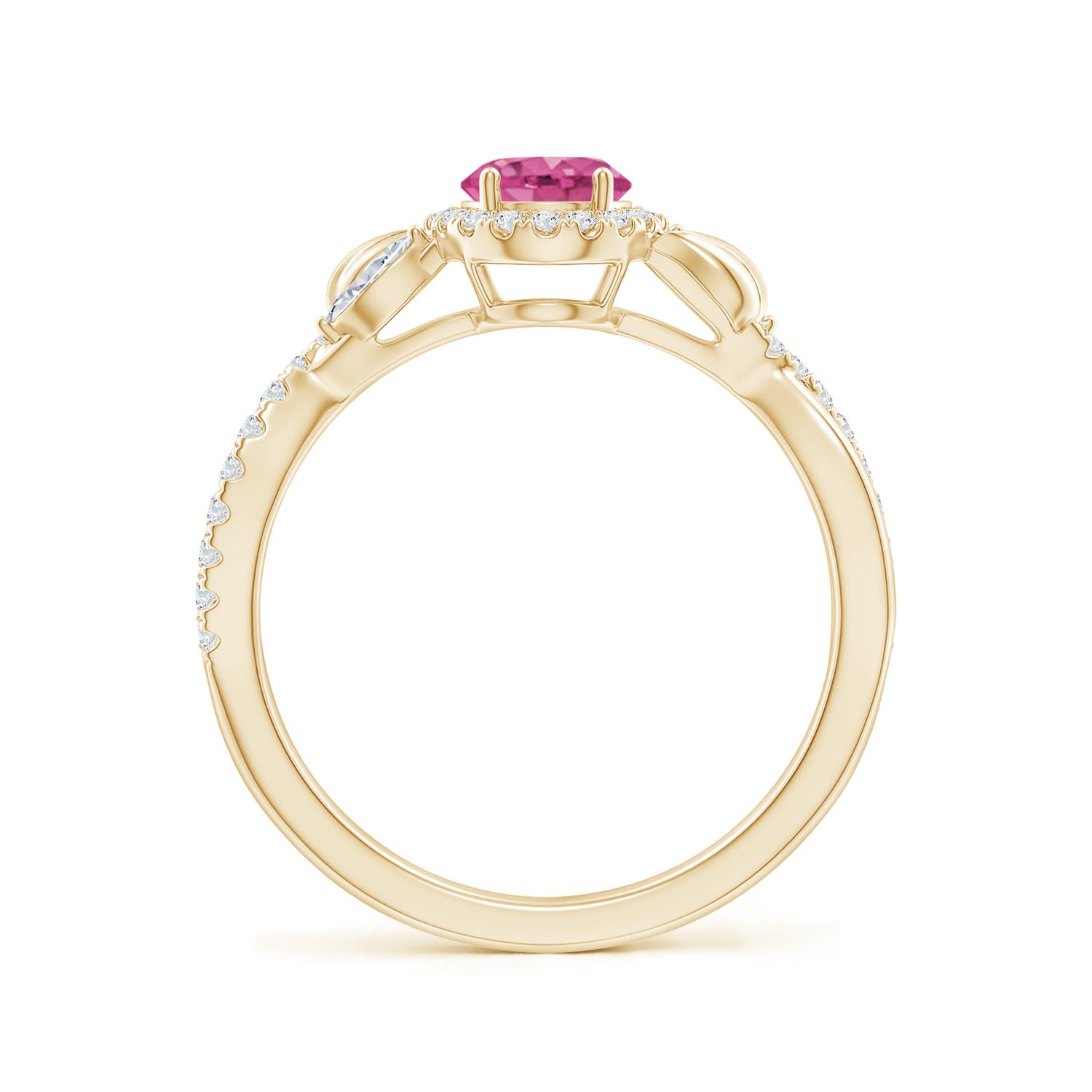 AAAA - Pink Sapphire / 1.37 CT / 14 KT Yellow Gold