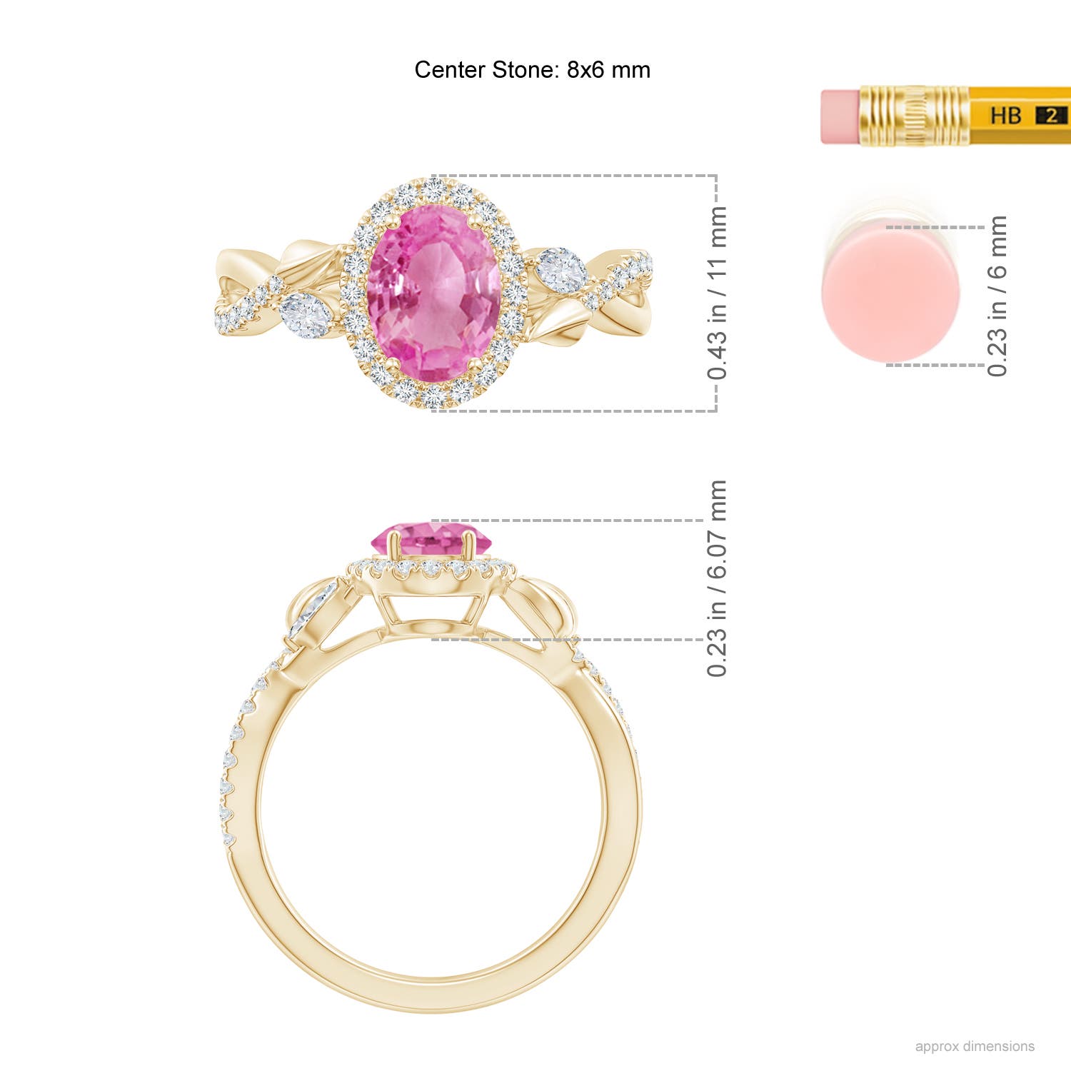 AA - Pink Sapphire / 1.99 CT / 14 KT Yellow Gold