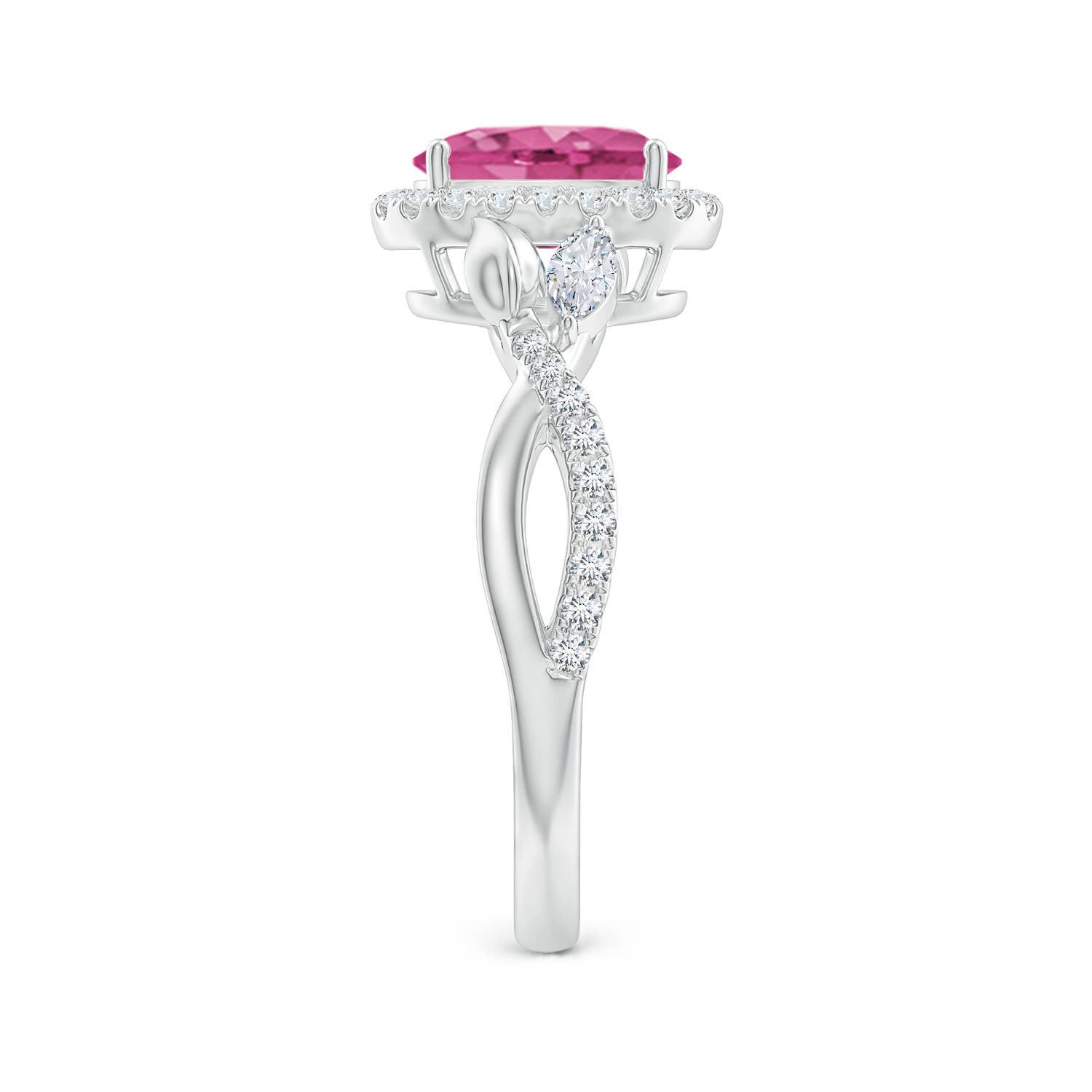 AAAA - Pink Sapphire / 1.99 CT / 14 KT White Gold