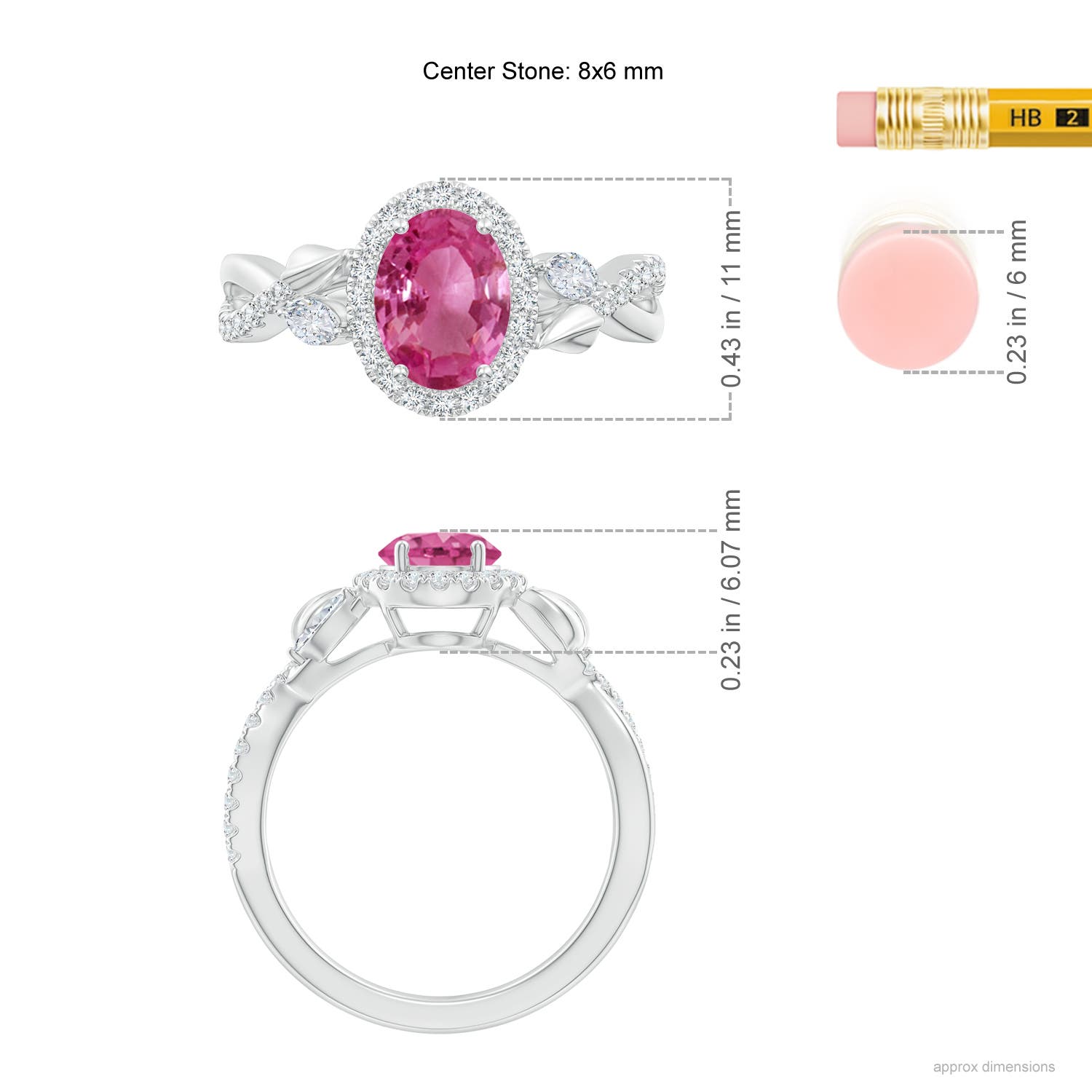 AAAA - Pink Sapphire / 1.99 CT / 14 KT White Gold