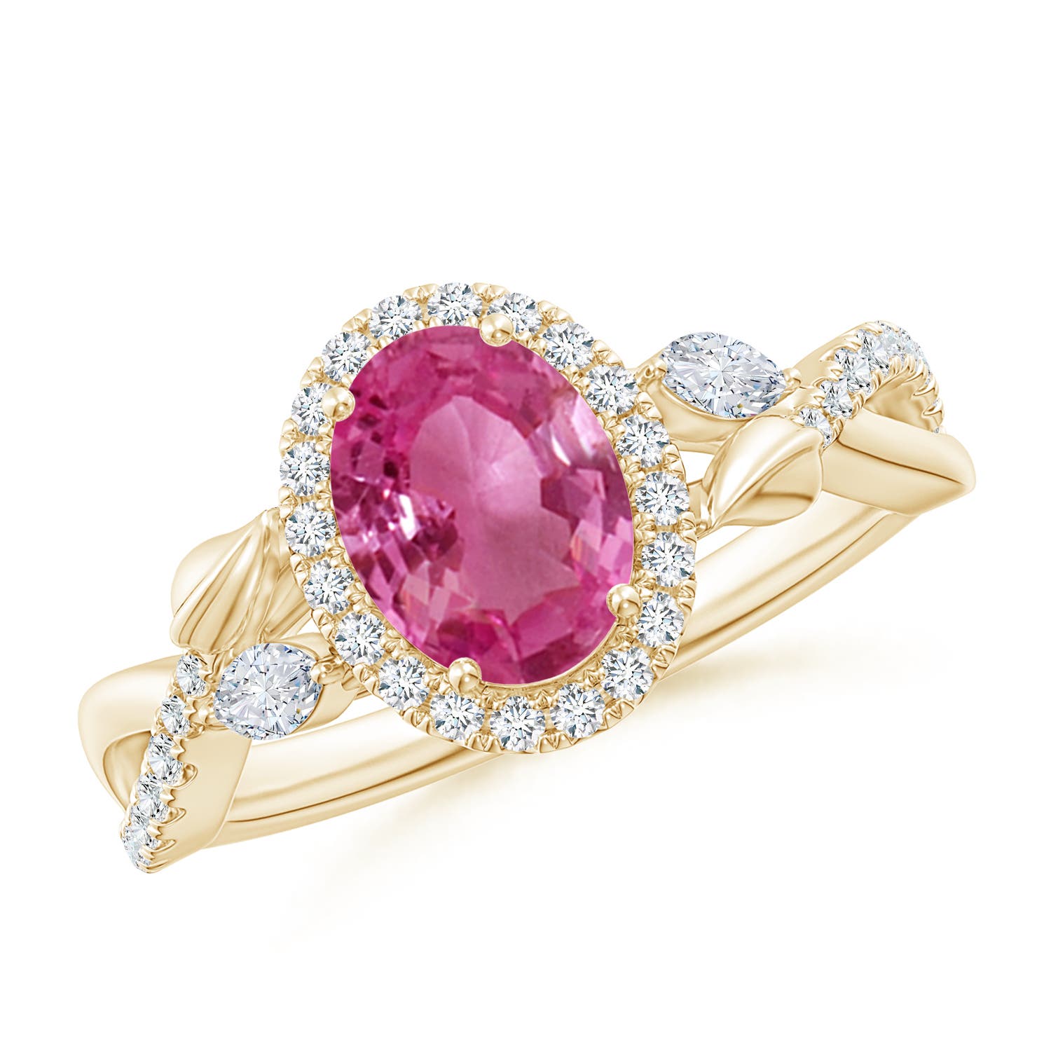 AAAA - Pink Sapphire / 1.99 CT / 14 KT Yellow Gold