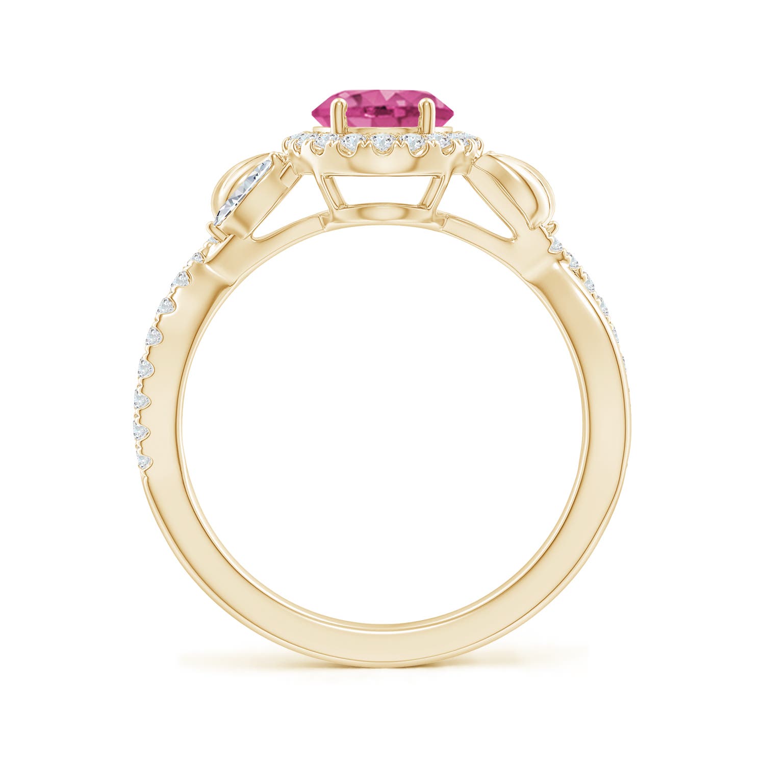 AAAA - Pink Sapphire / 1.99 CT / 14 KT Yellow Gold