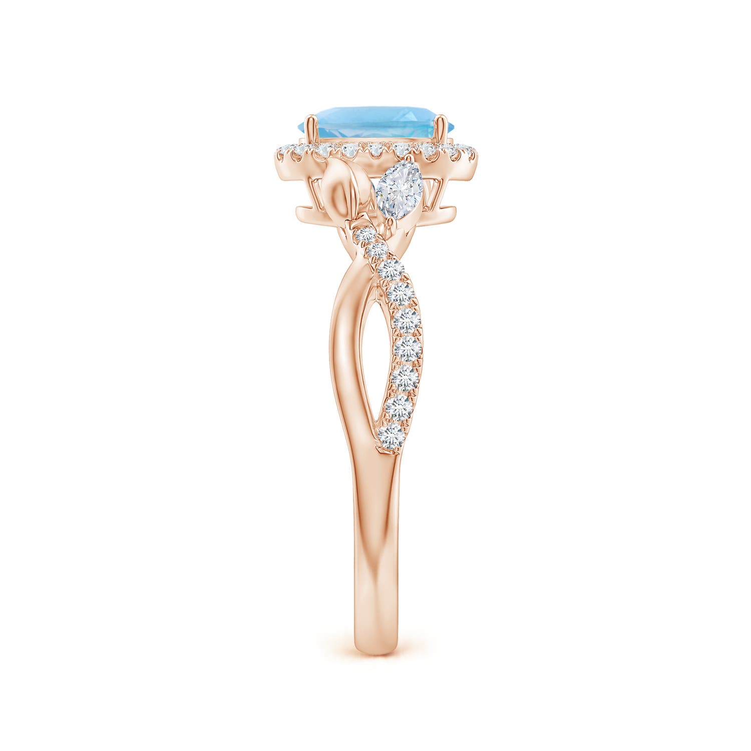 A - Swiss Blue Topaz / 1.35 CT / 14 KT Rose Gold