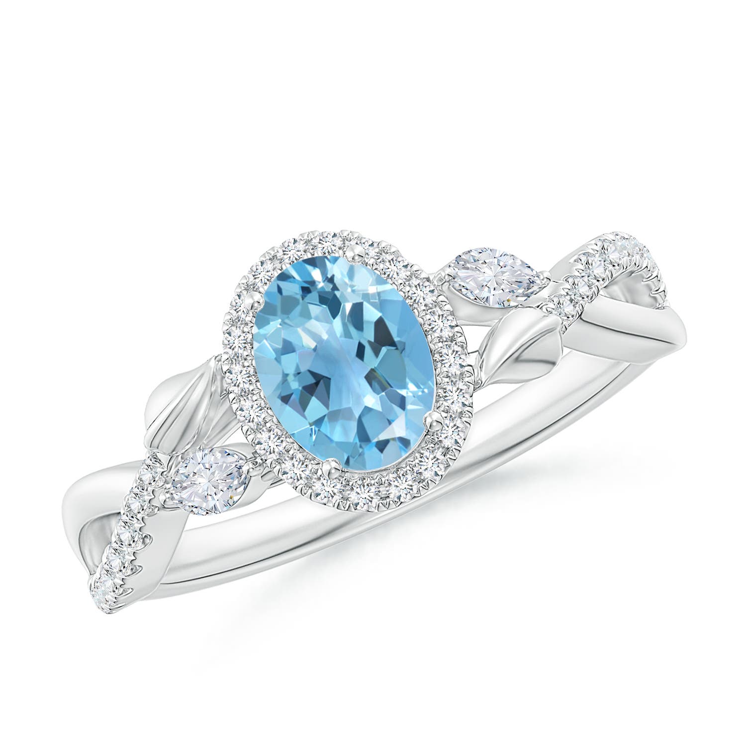 A - Swiss Blue Topaz / 1.35 CT / 14 KT White Gold