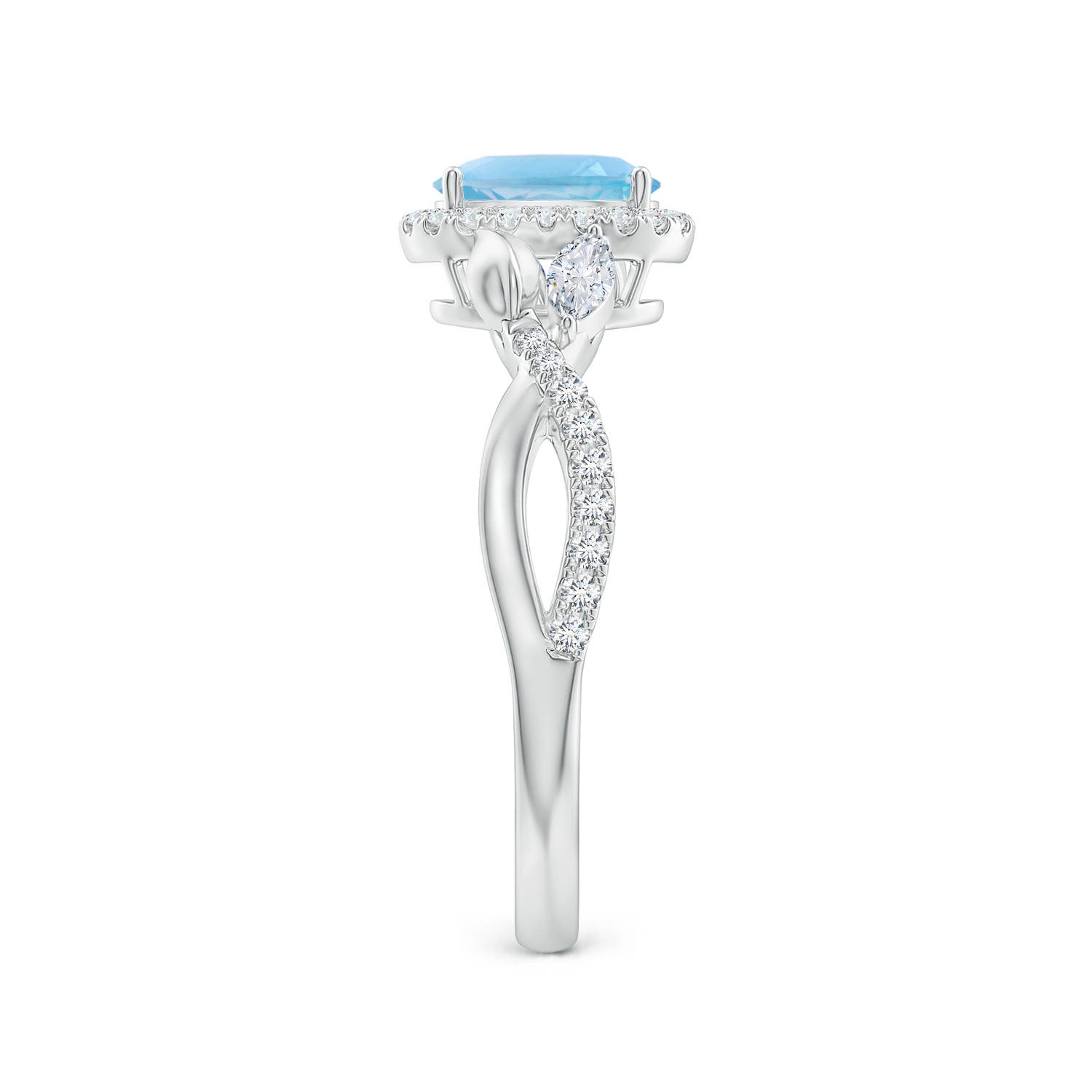 A - Swiss Blue Topaz / 1.35 CT / 14 KT White Gold