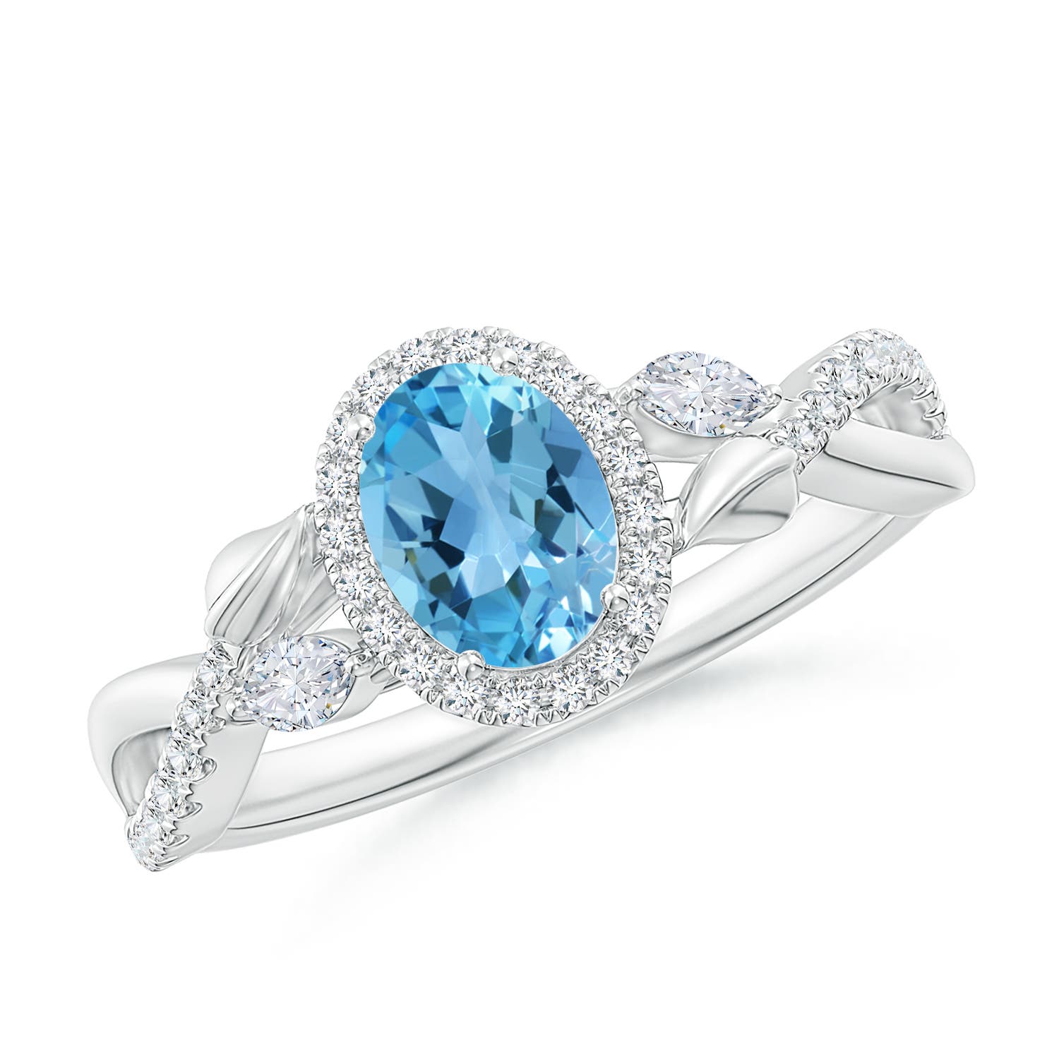 AA - Swiss Blue Topaz / 1.35 CT / 14 KT White Gold