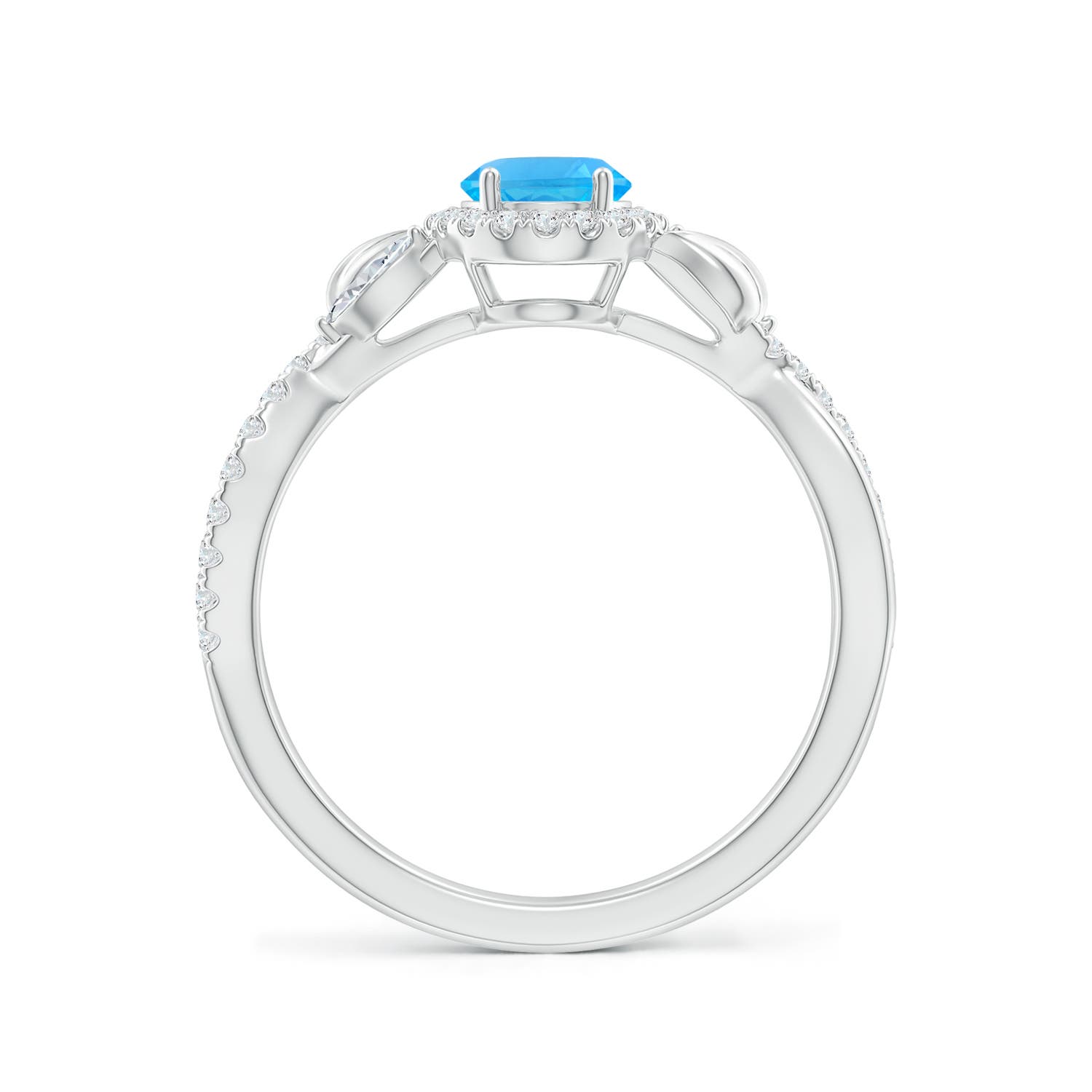 AAA - Swiss Blue Topaz / 1.35 CT / 14 KT White Gold