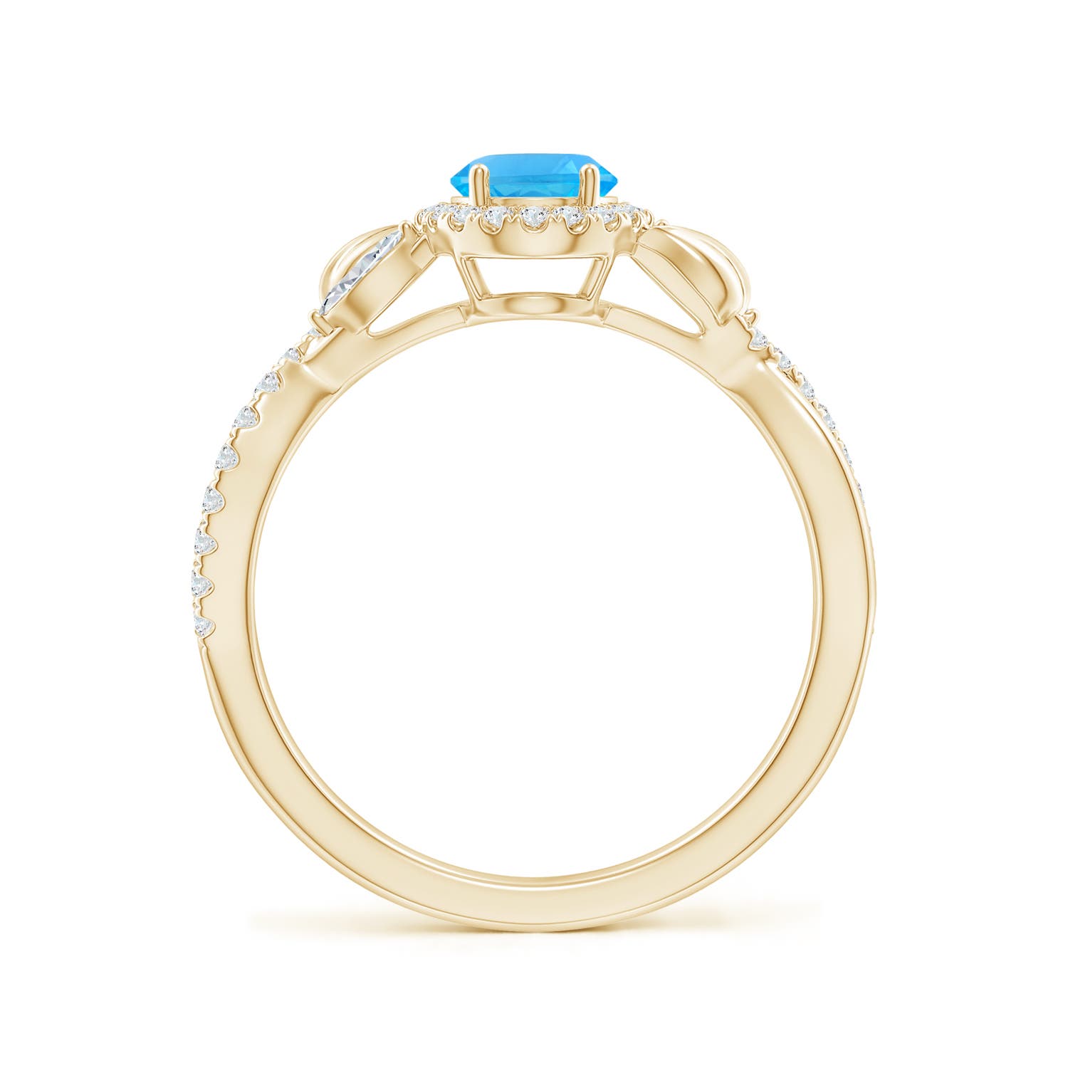 AAA - Swiss Blue Topaz / 1.35 CT / 14 KT Yellow Gold