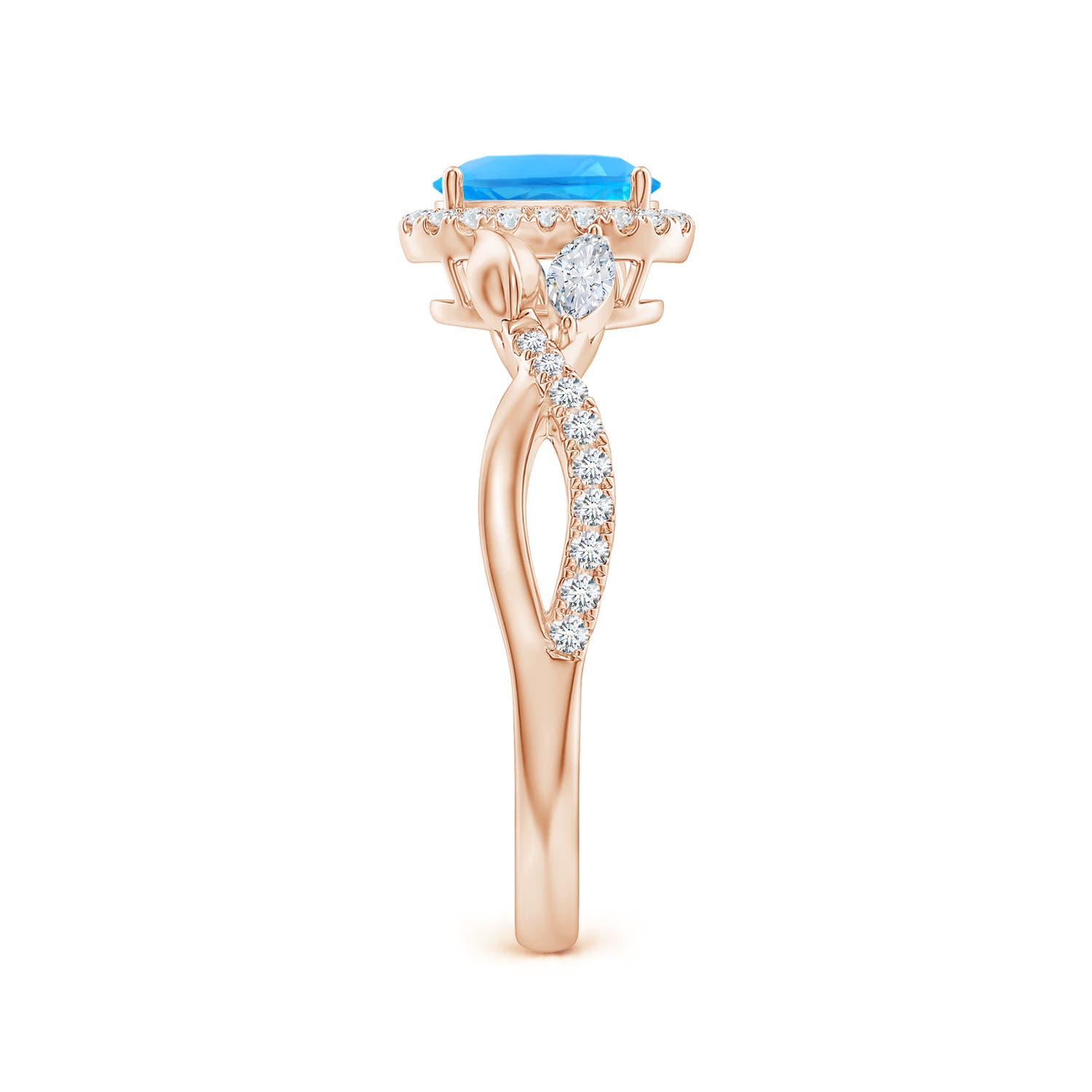 AAAA - Swiss Blue Topaz / 1.35 CT / 14 KT Rose Gold