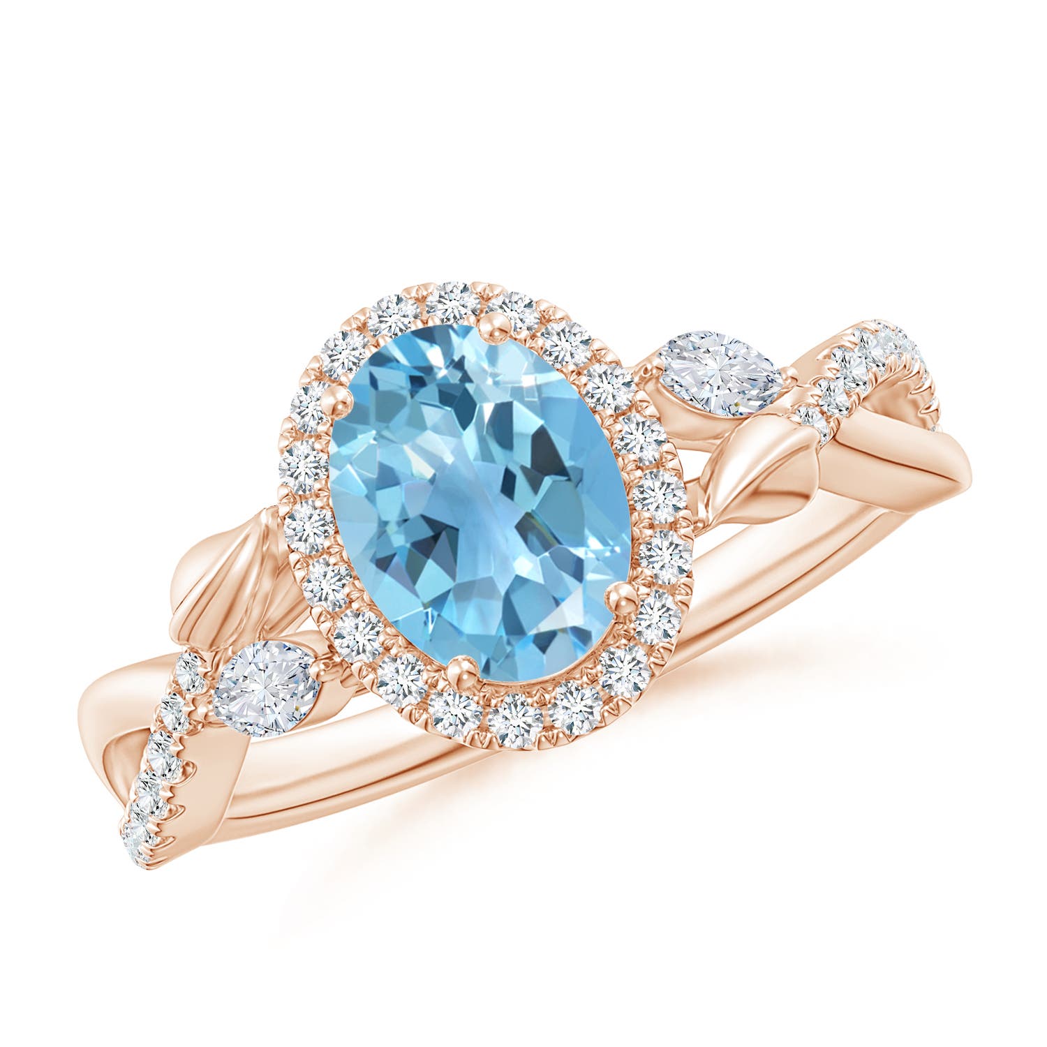 A - Swiss Blue Topaz / 1.92 CT / 14 KT Rose Gold