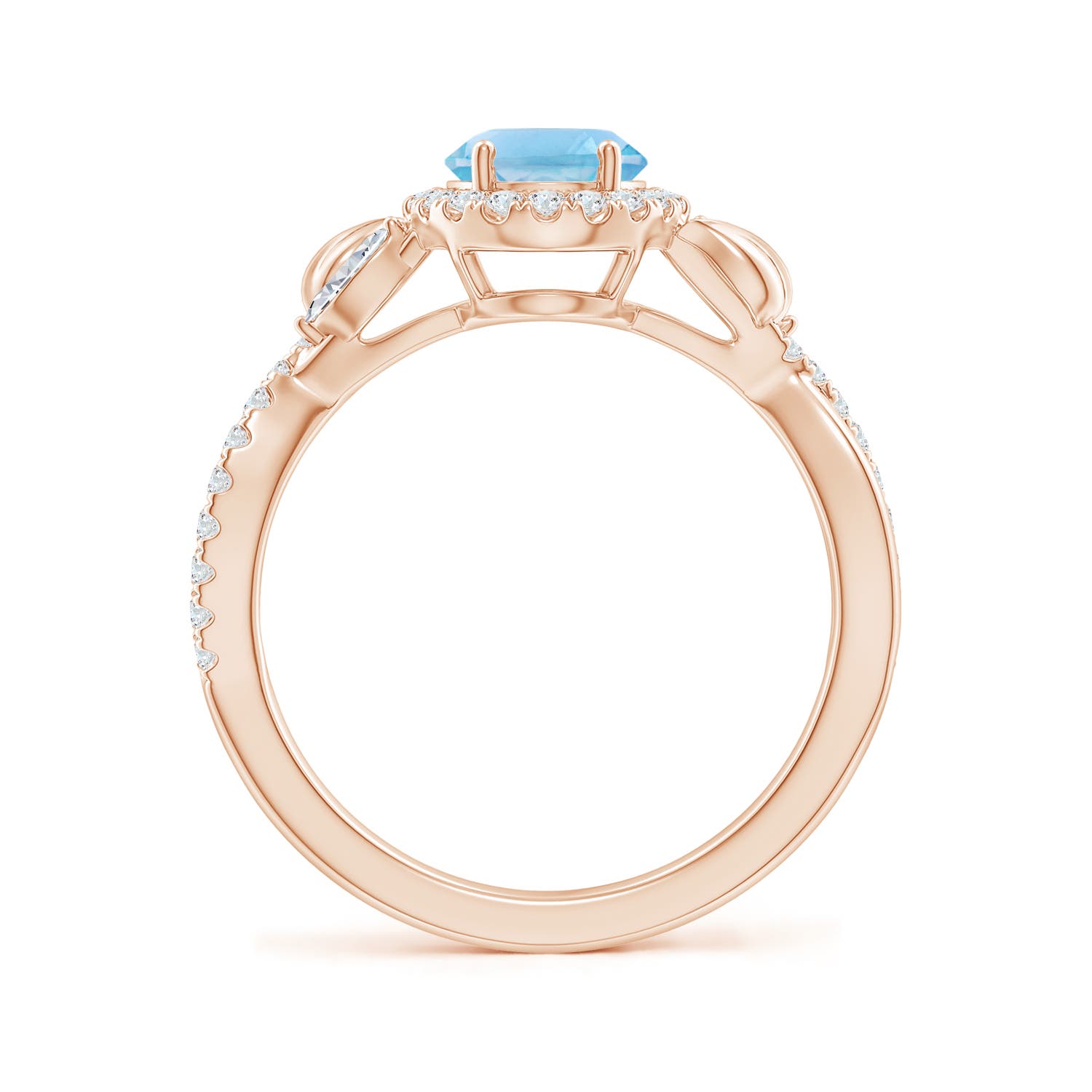 A - Swiss Blue Topaz / 1.92 CT / 14 KT Rose Gold