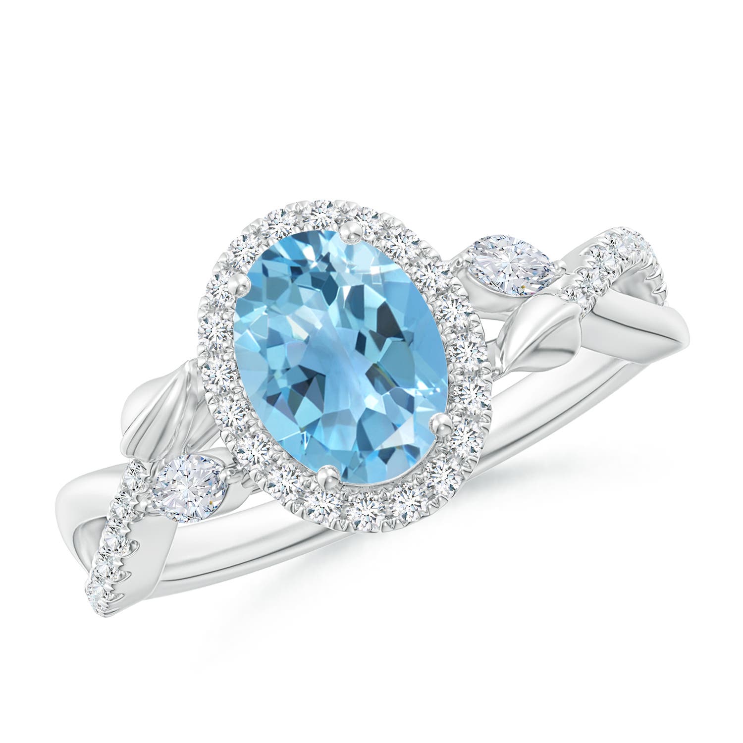 A - Swiss Blue Topaz / 1.92 CT / 14 KT White Gold