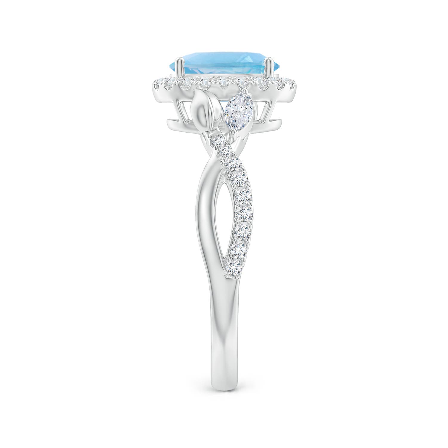 A - Swiss Blue Topaz / 1.92 CT / 14 KT White Gold