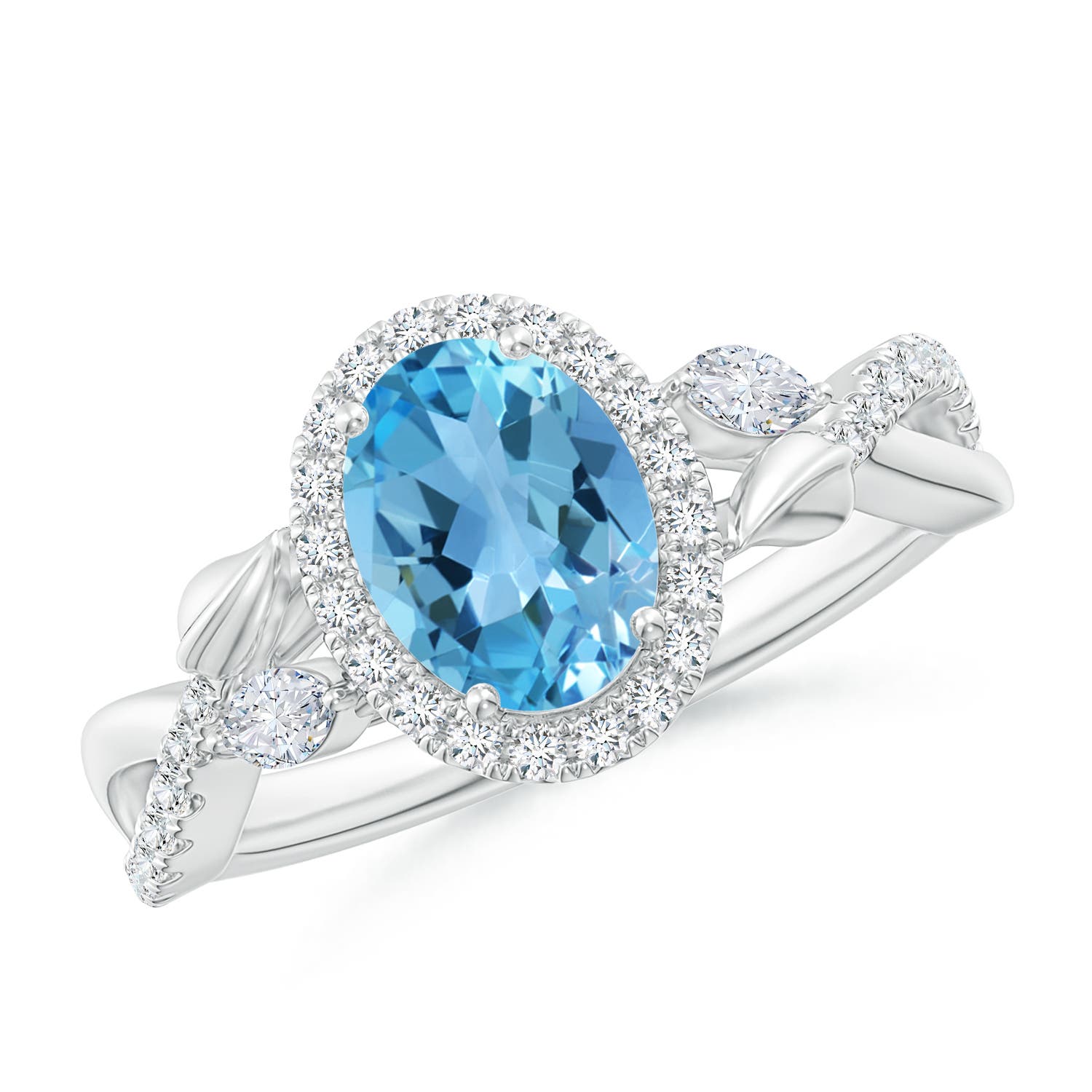 AA - Swiss Blue Topaz / 1.92 CT / 14 KT White Gold