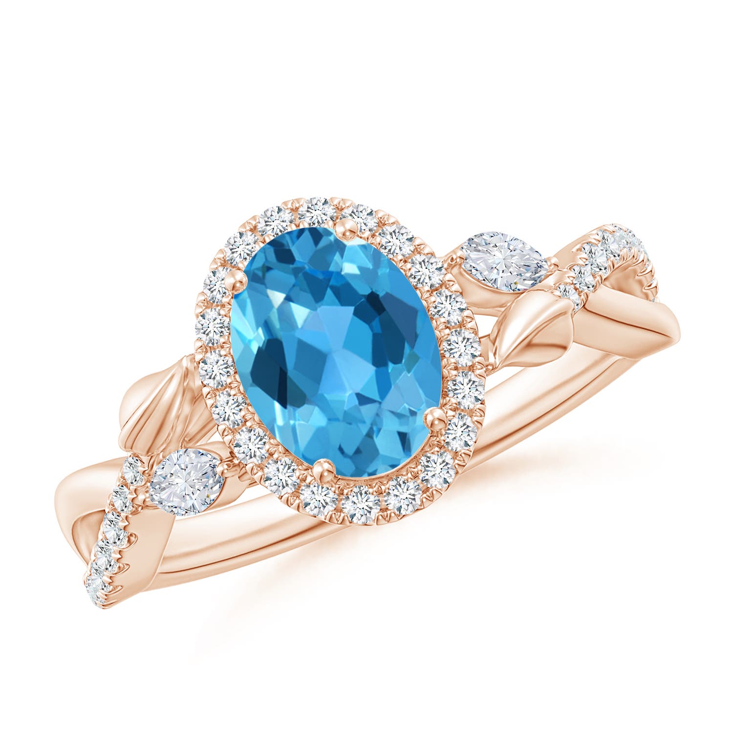 AAA - Swiss Blue Topaz / 1.92 CT / 14 KT Rose Gold