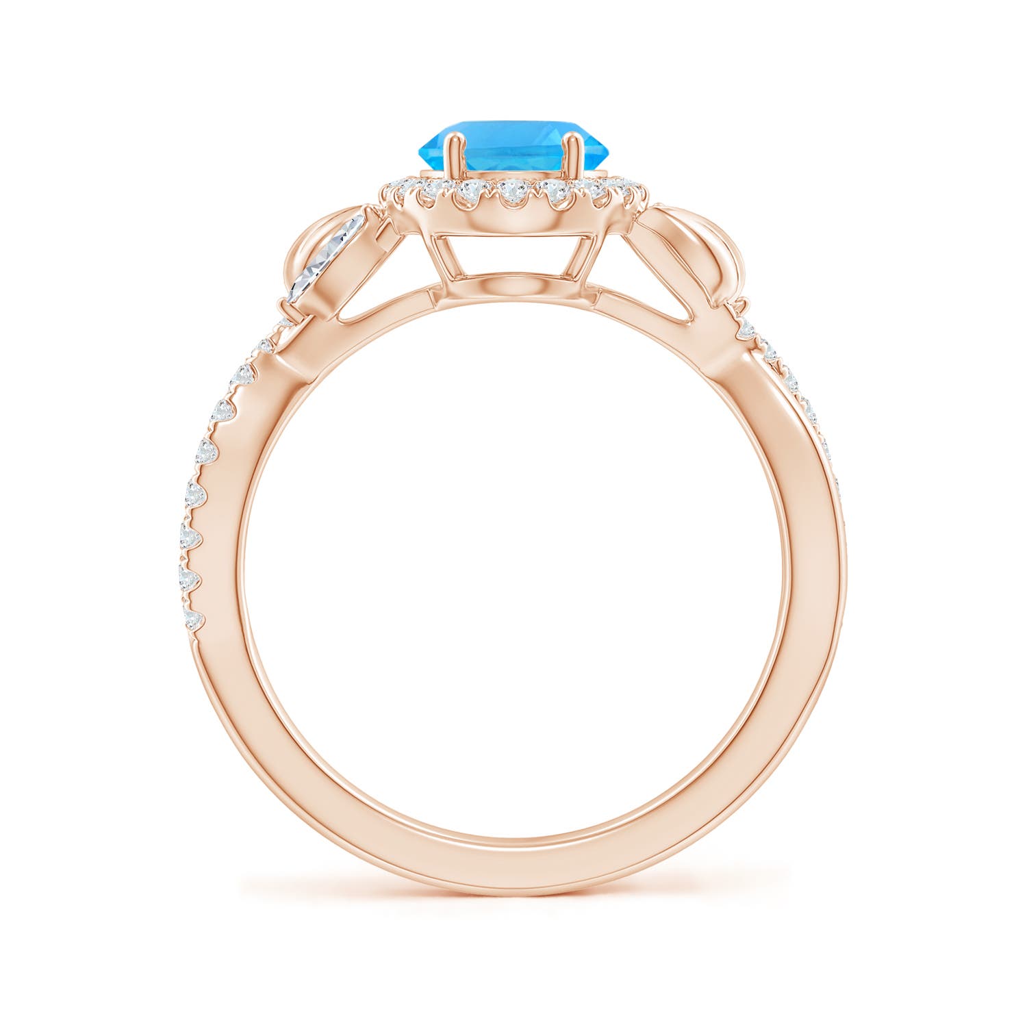 AAA - Swiss Blue Topaz / 1.92 CT / 14 KT Rose Gold