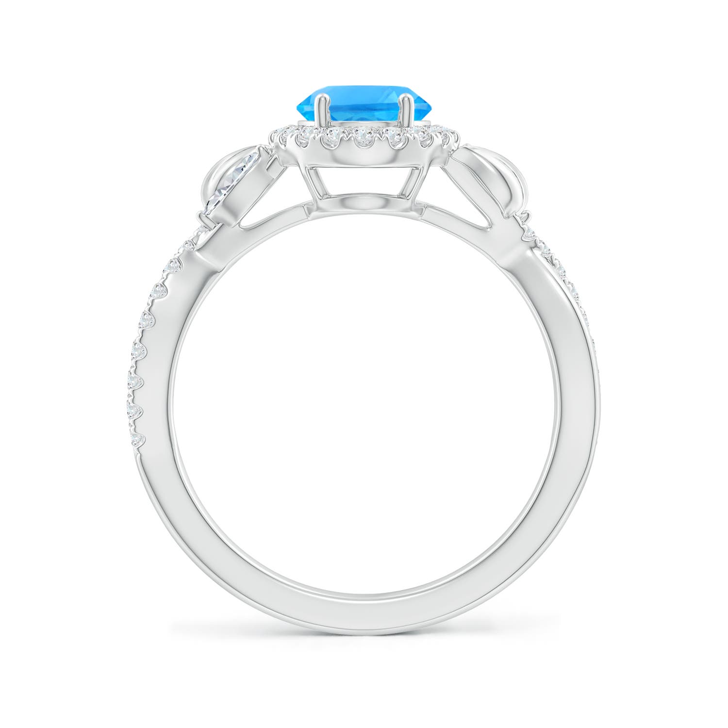 AAAA - Swiss Blue Topaz / 1.92 CT / 14 KT White Gold