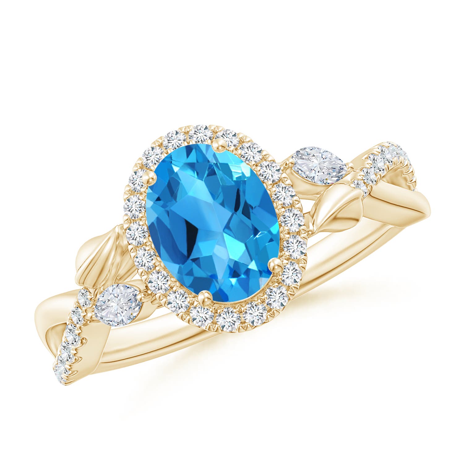 AAAA - Swiss Blue Topaz / 1.92 CT / 14 KT Yellow Gold