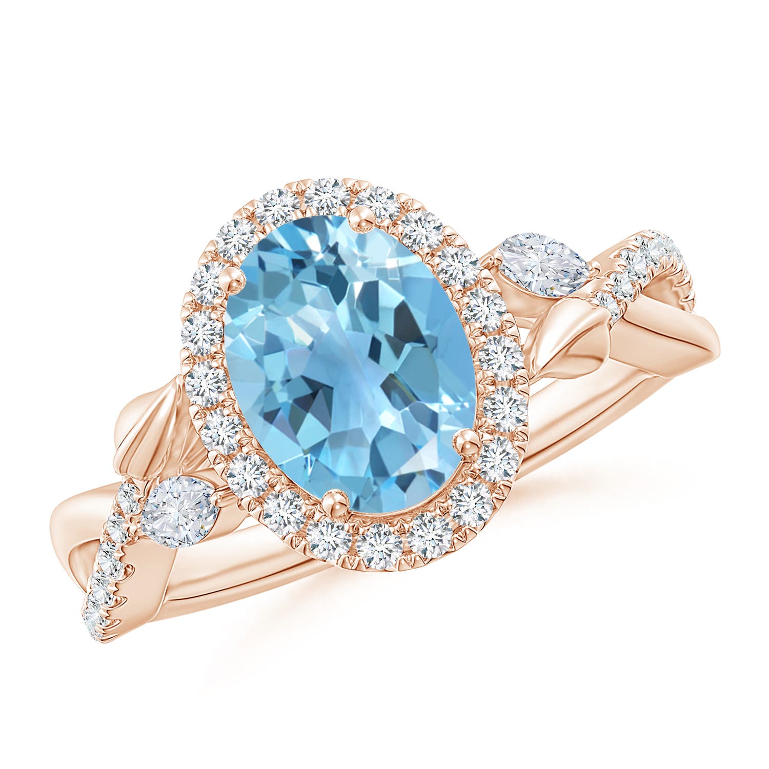 A - Swiss Blue Topaz / 2.71 CT / 14 KT Rose Gold