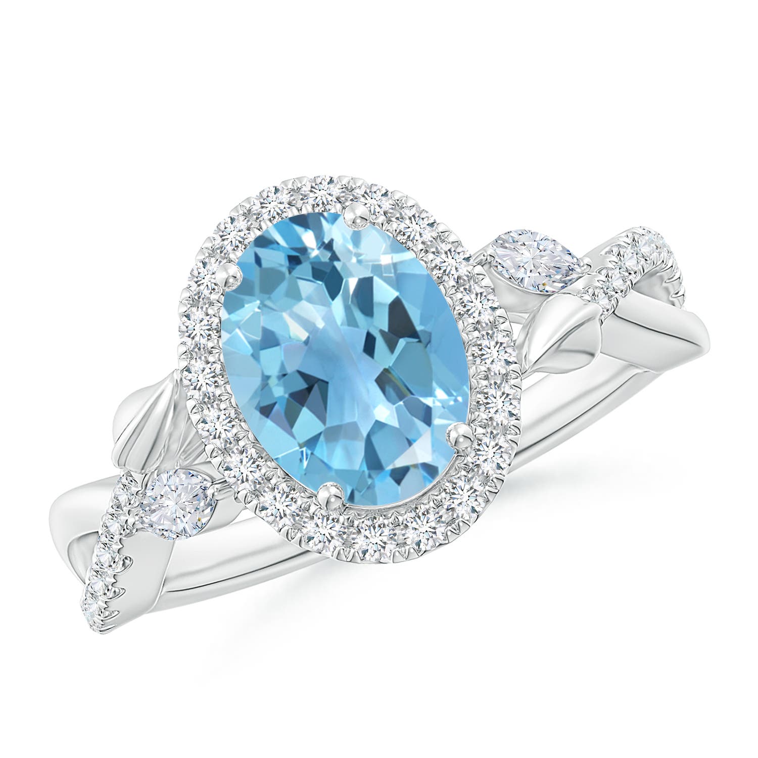 A - Swiss Blue Topaz / 2.71 CT / 14 KT White Gold