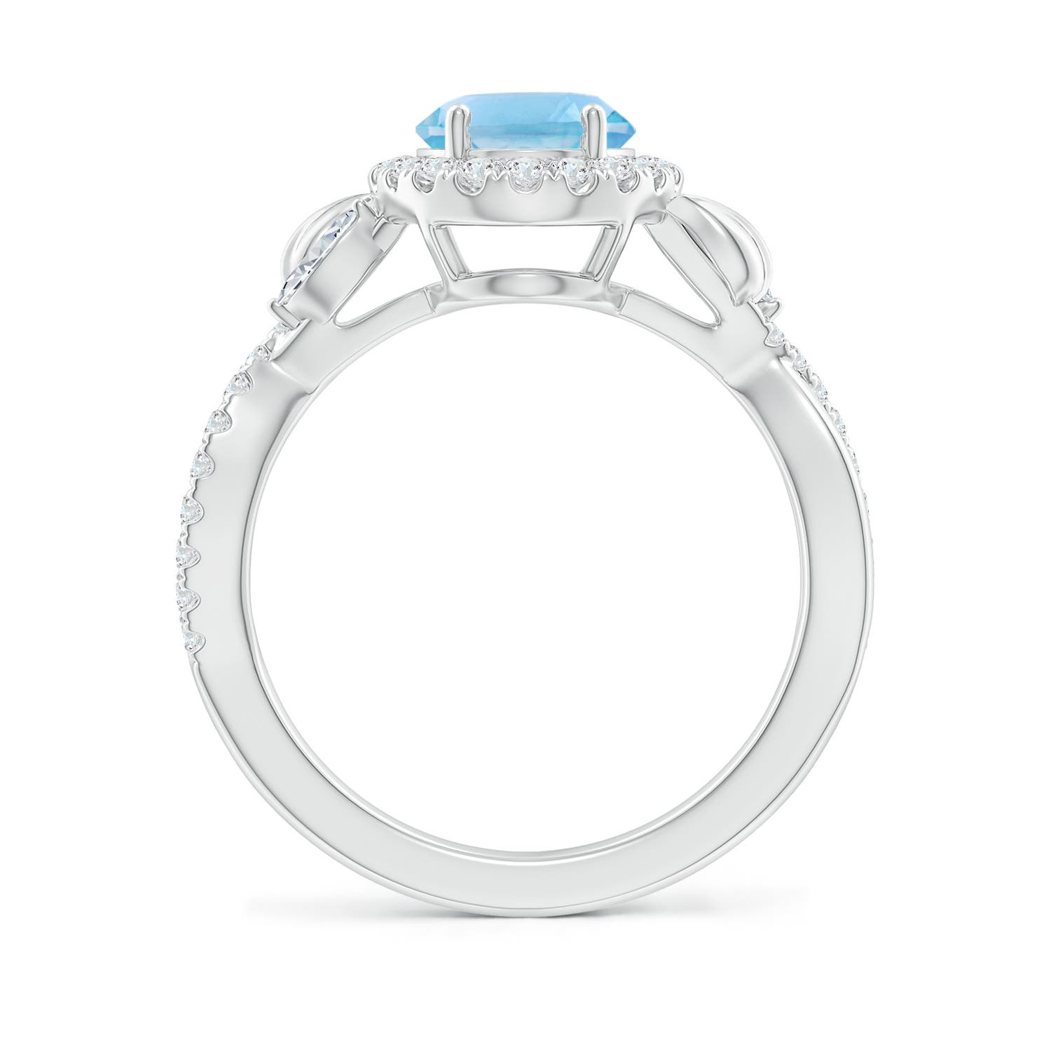 A - Swiss Blue Topaz / 2.71 CT / 14 KT White Gold