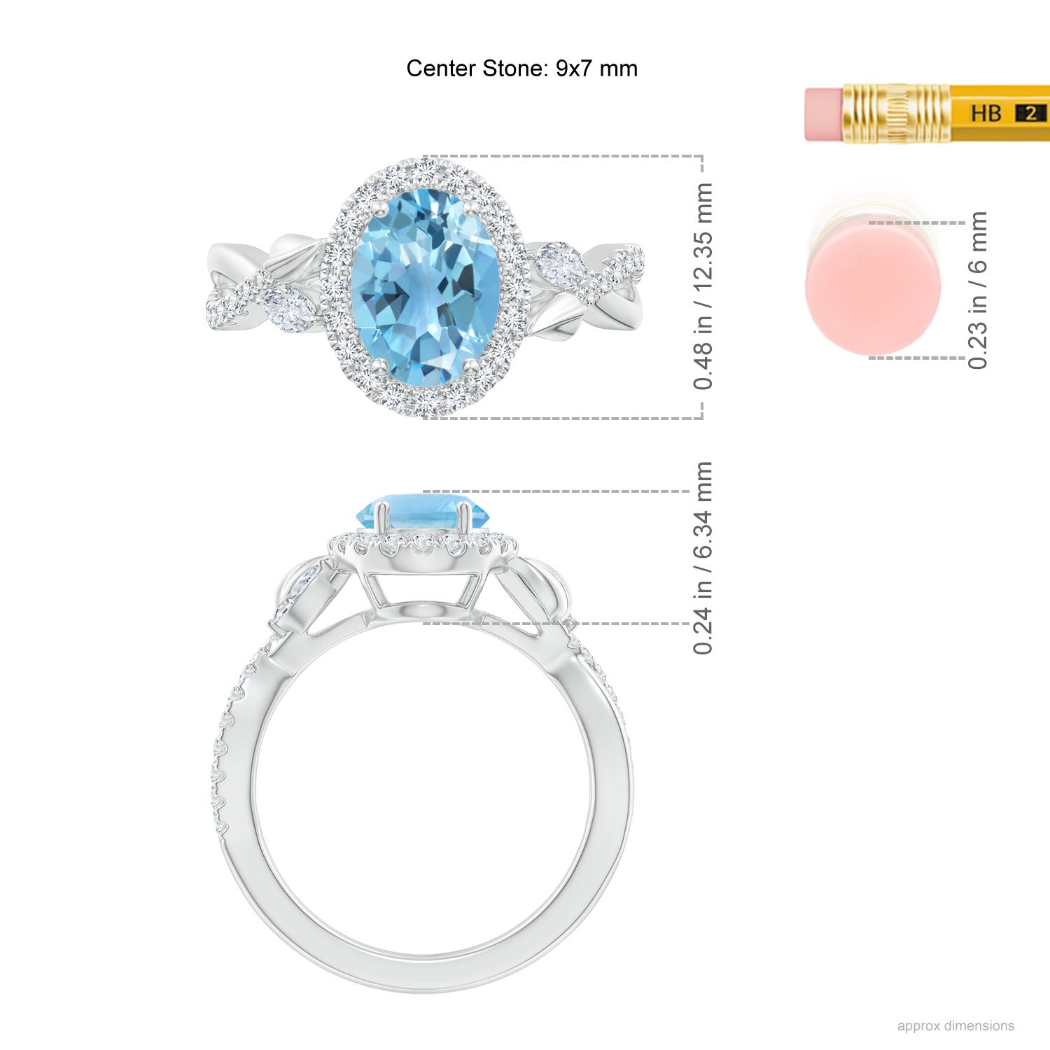 A - Swiss Blue Topaz / 2.71 CT / 14 KT White Gold