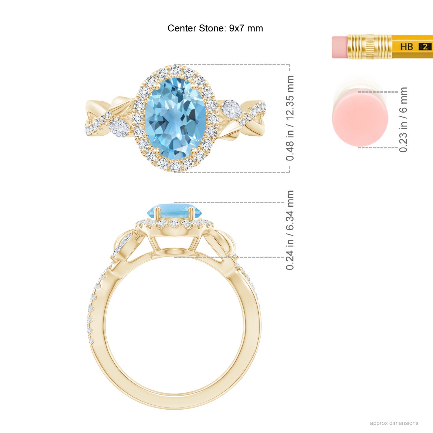 A - Swiss Blue Topaz / 2.71 CT / 14 KT Yellow Gold