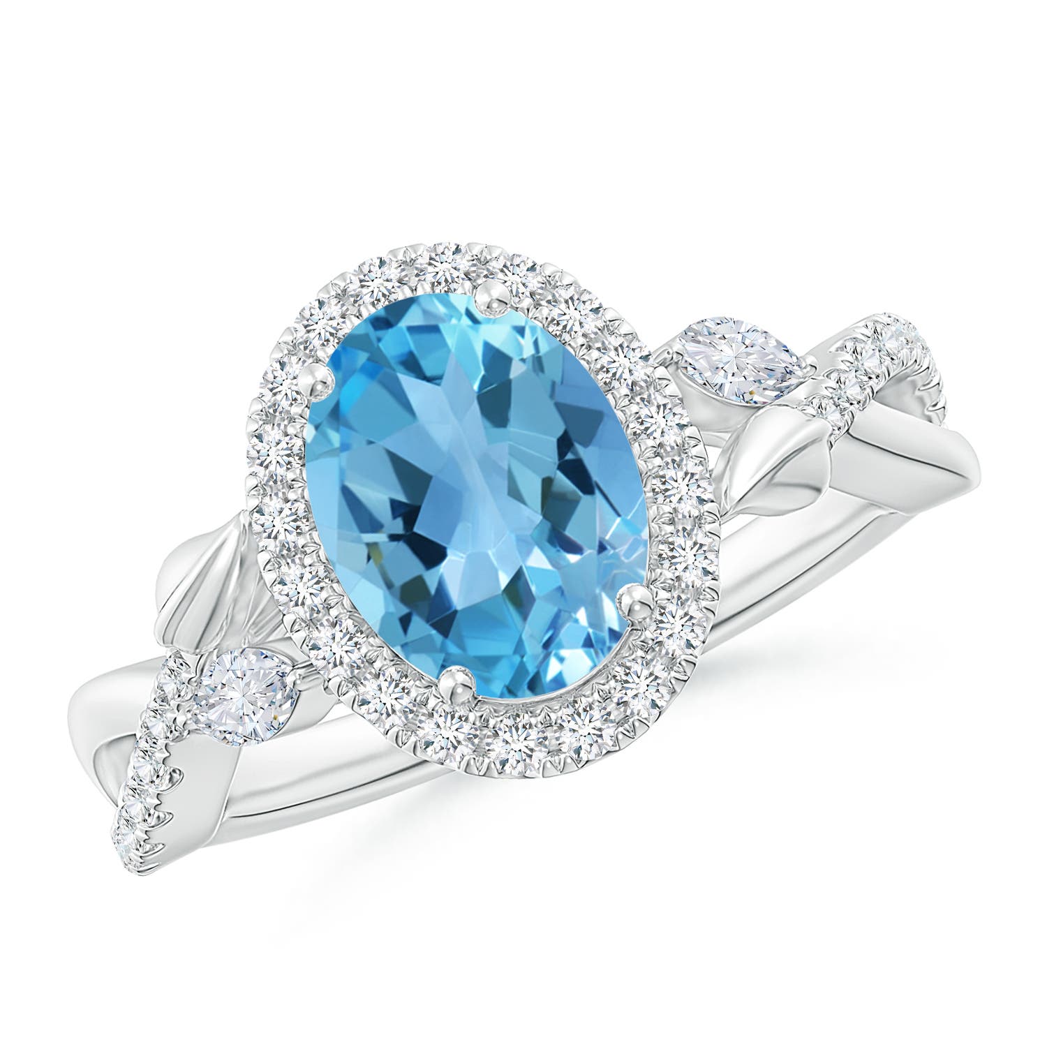 AA - Swiss Blue Topaz / 2.71 CT / 14 KT White Gold